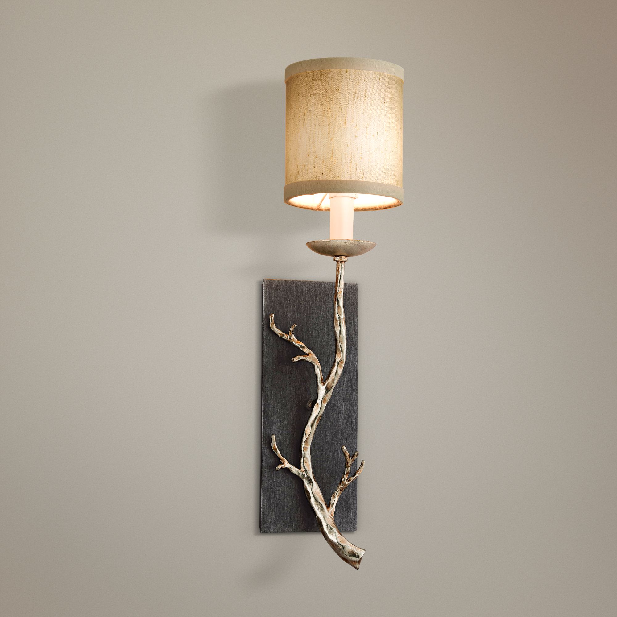 Adirondack Collection 21 3/4" High Silver Leaf Sconce