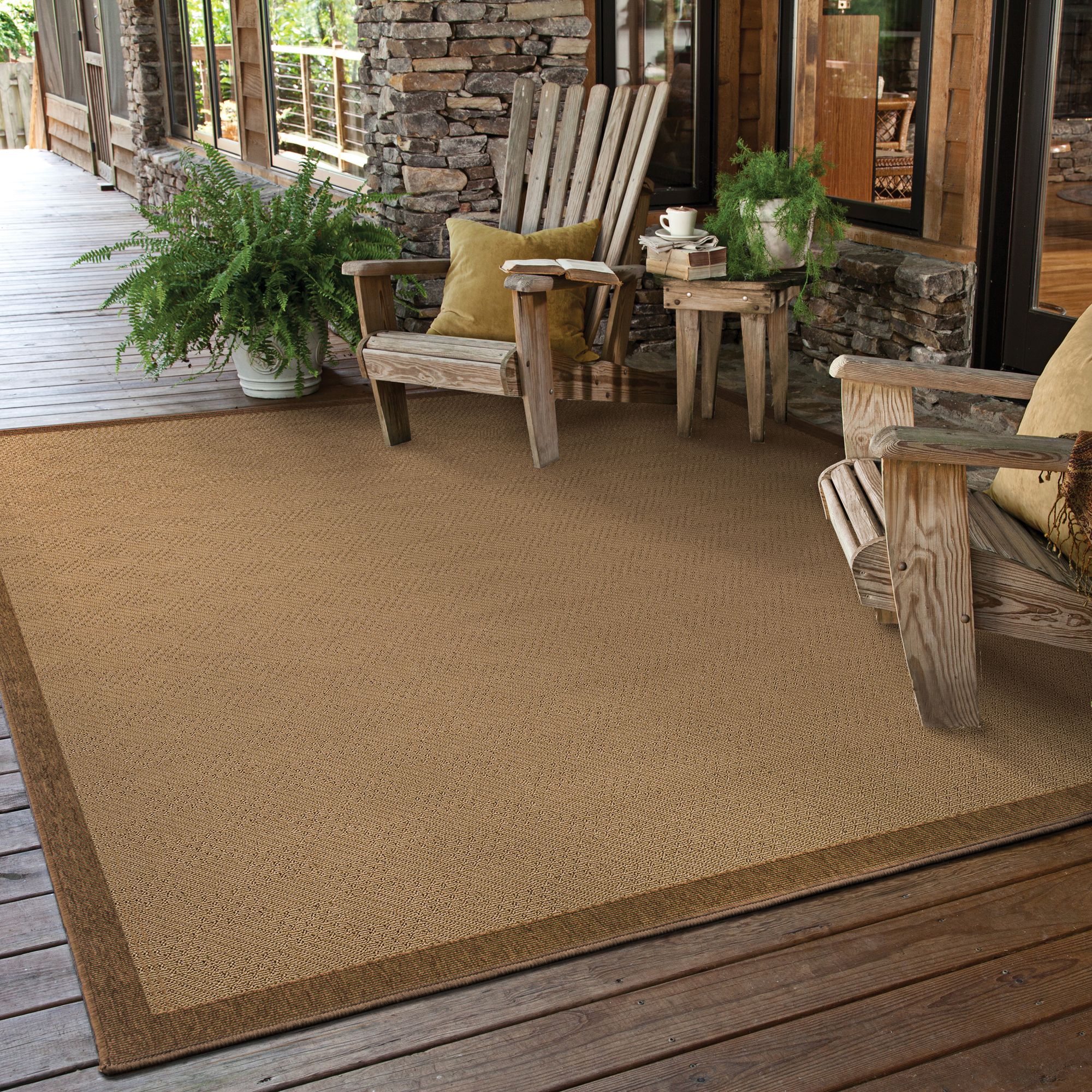 Lanai 525D7 Beige and Brown Outdoor Area Rug 