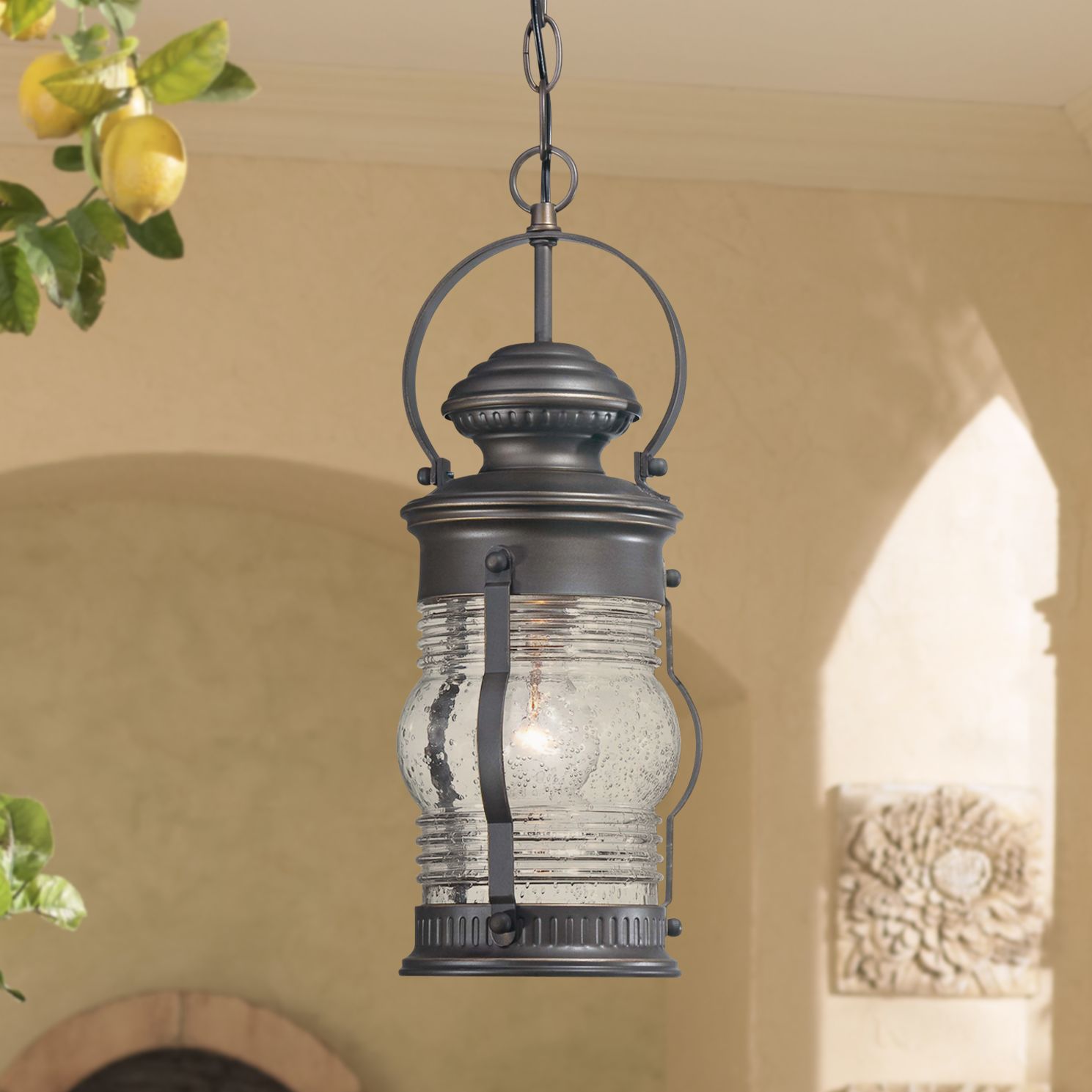 Lynnfield 16" High Oil-Rubbed Bronze Hanging Outdoor Light