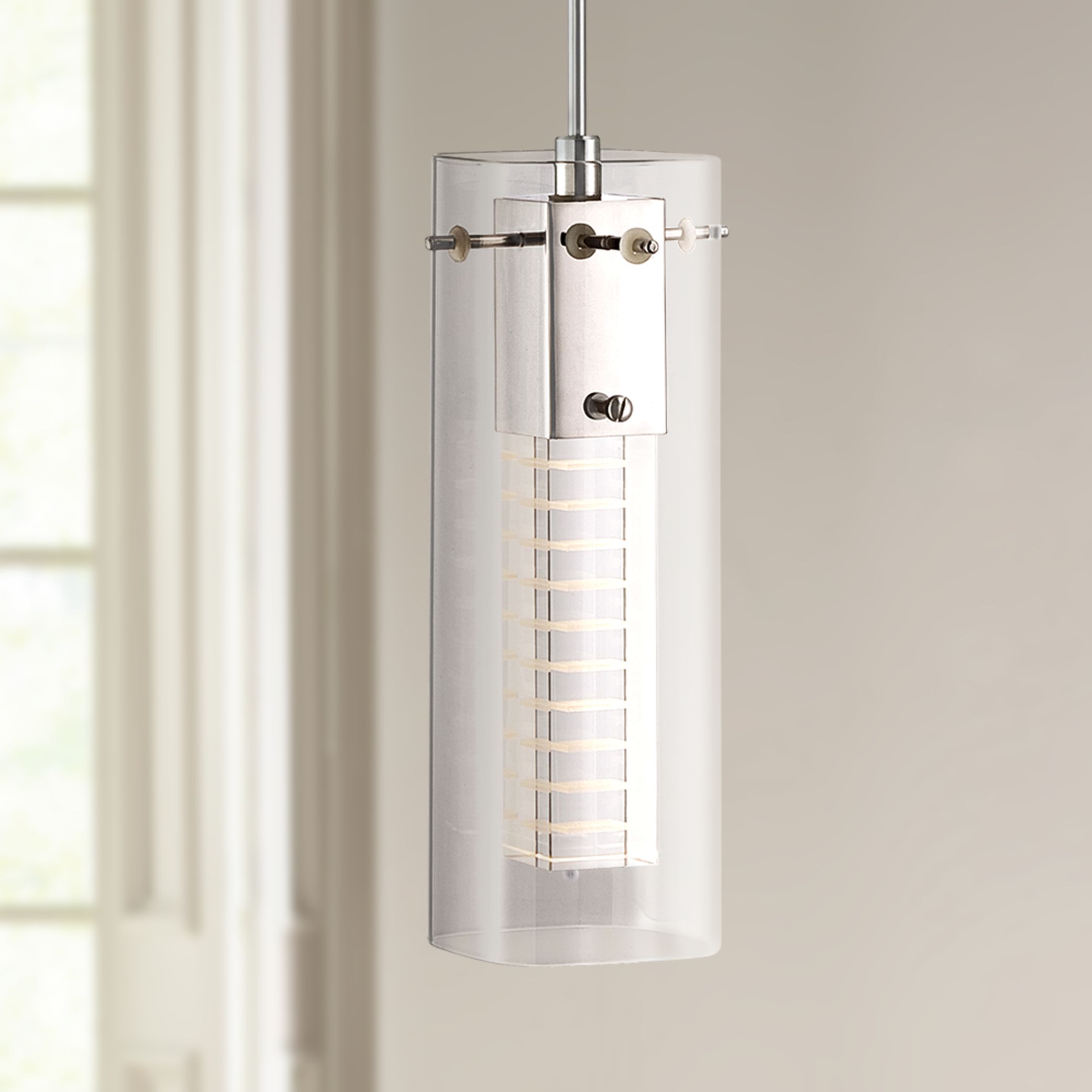 Possini Euro Kaser 4 3/4" Wide Clear Glass LED Mini Pendant