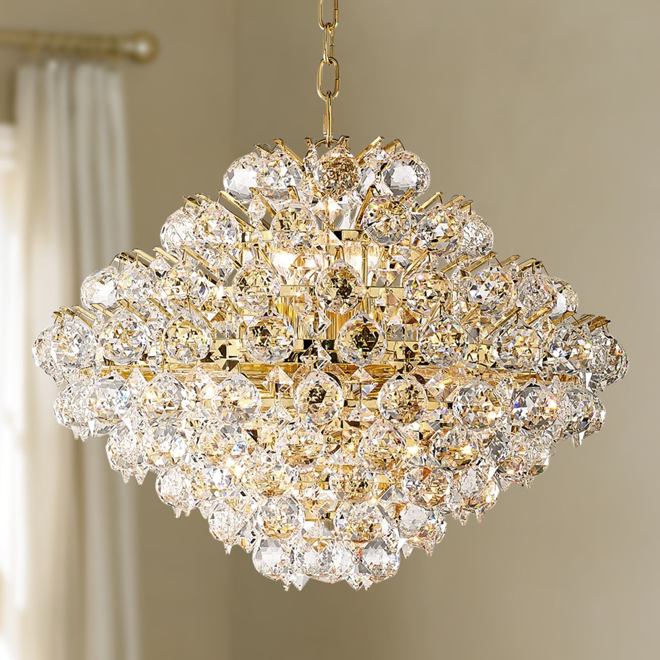 Vienna Full Spectrum Essa 20" Wide Gold - Crystal Pendant