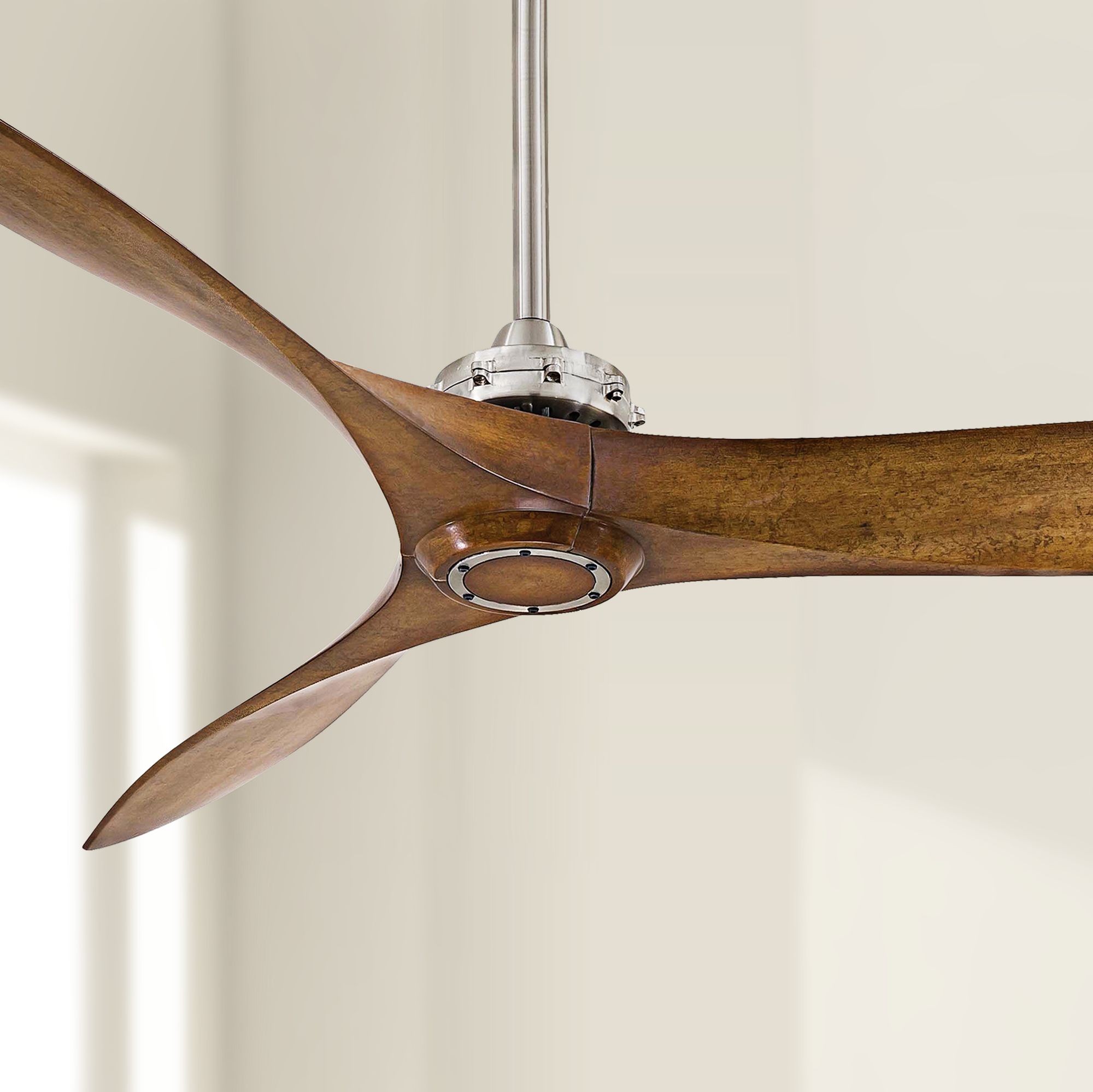 60 Minka Aire Aviation Brushed Nickel And Koa Ceiling Fan