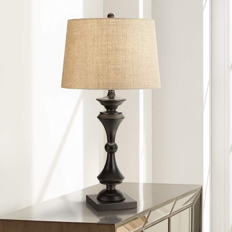Image 1 Eliot Bronze Industrial Table Lamp by Regency Hill