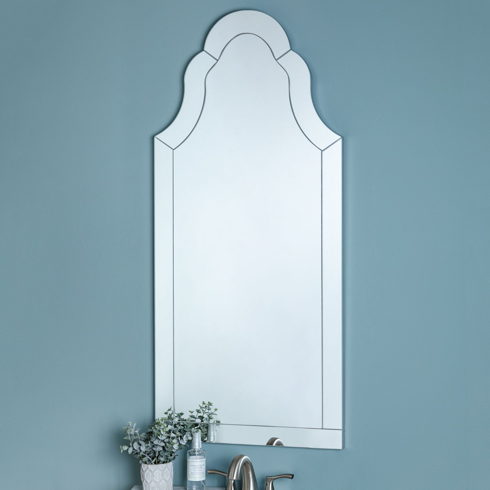 Chindwin 20" x 44" Frameless Arched Wall Mirror