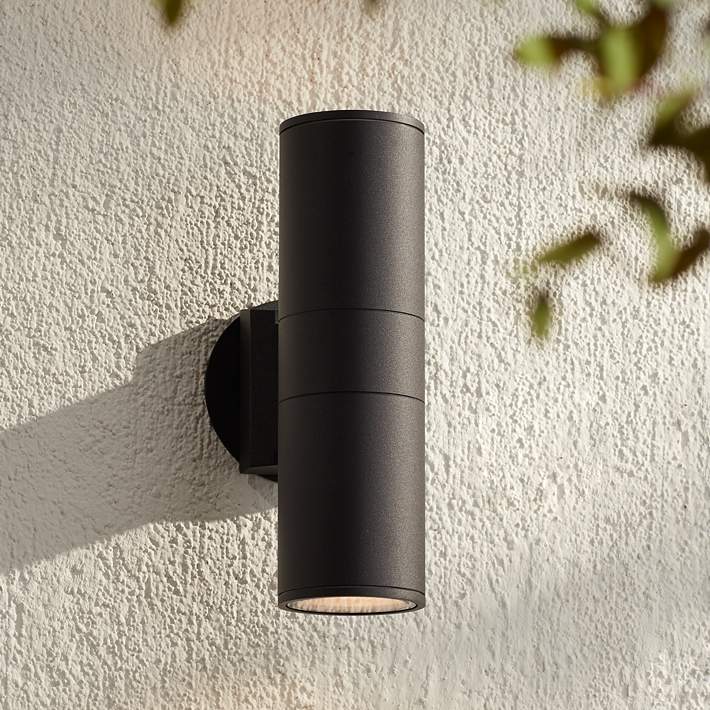 Possini Euro Ellis 11 3 4 H Black Up, Up Down Outdoor Wall Sconce