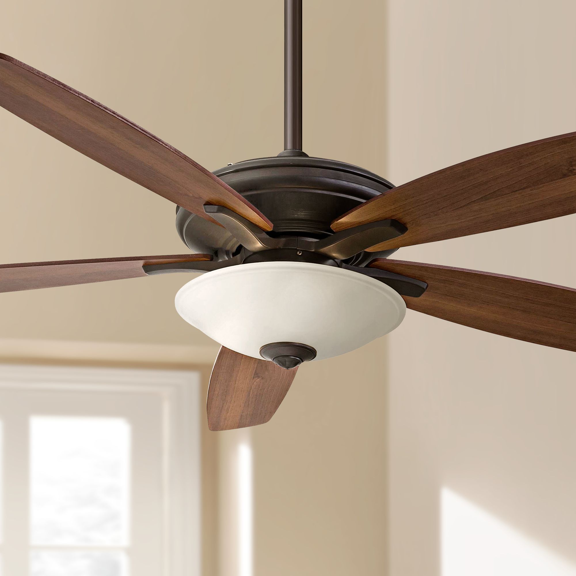 52" Minka Aire Mojo Frosted White Glass - Bronze Ceiling Fan