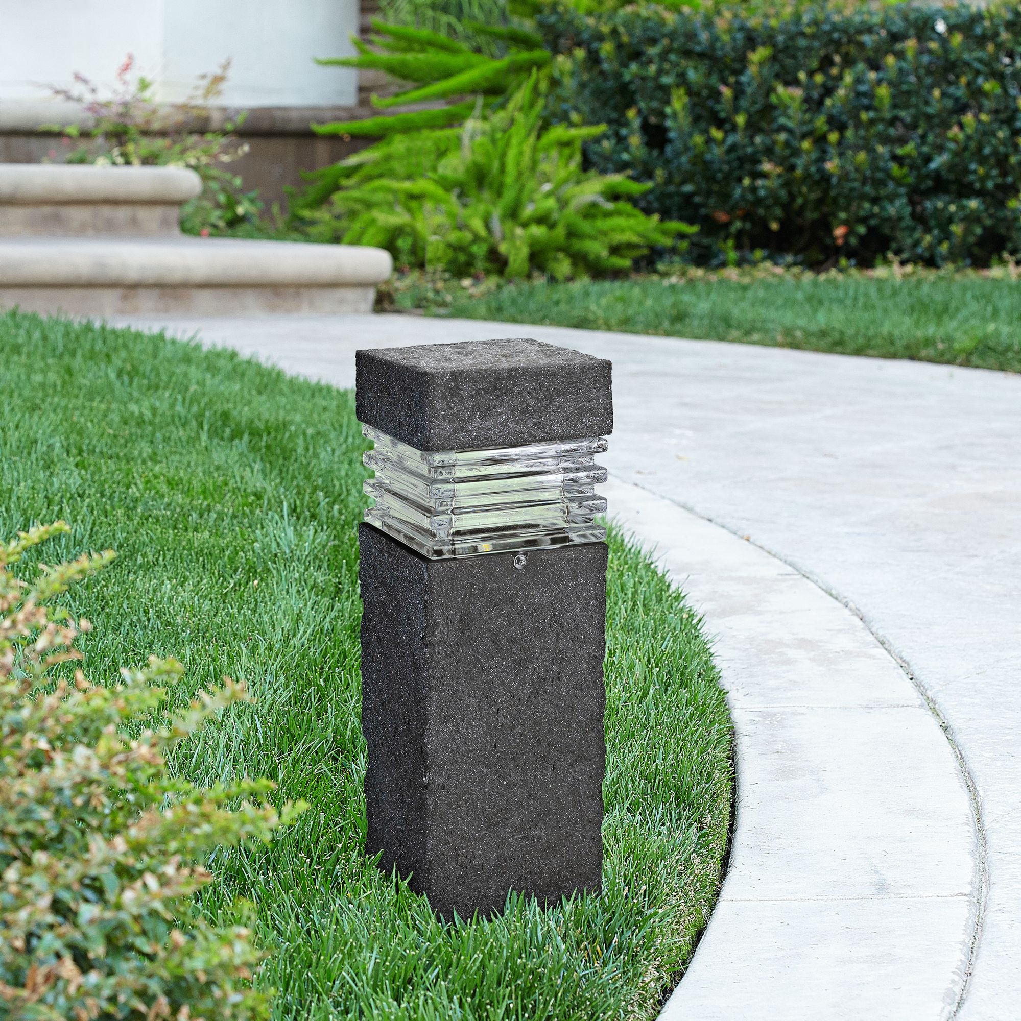 Bollard Stone Finish Low Voltage LED Landscape Path Light 2X406