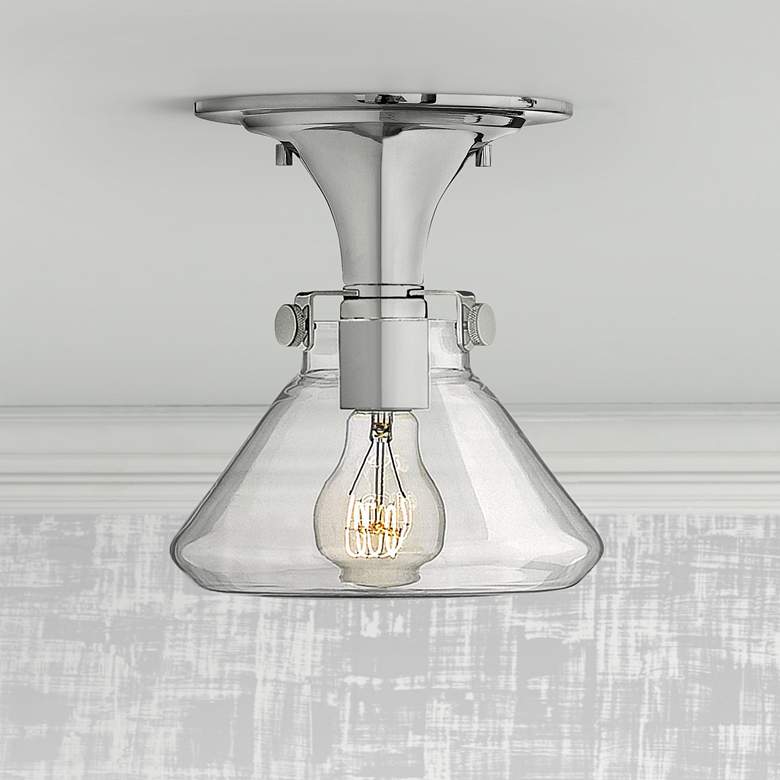 Hinkley Congress 8&quot; Wide Clear Glass Chrome Ceiling Light