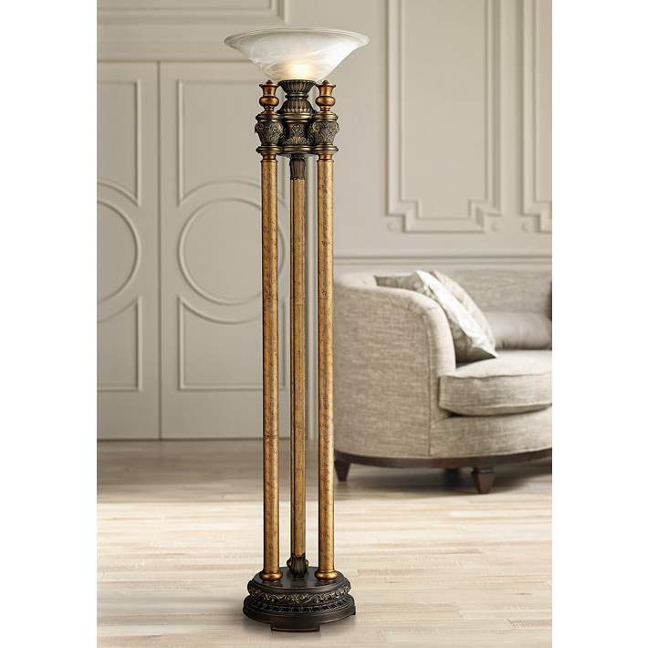 Athena 72 High Bronze Torchiere Floor, Bronze Torchiere Floor Lamp