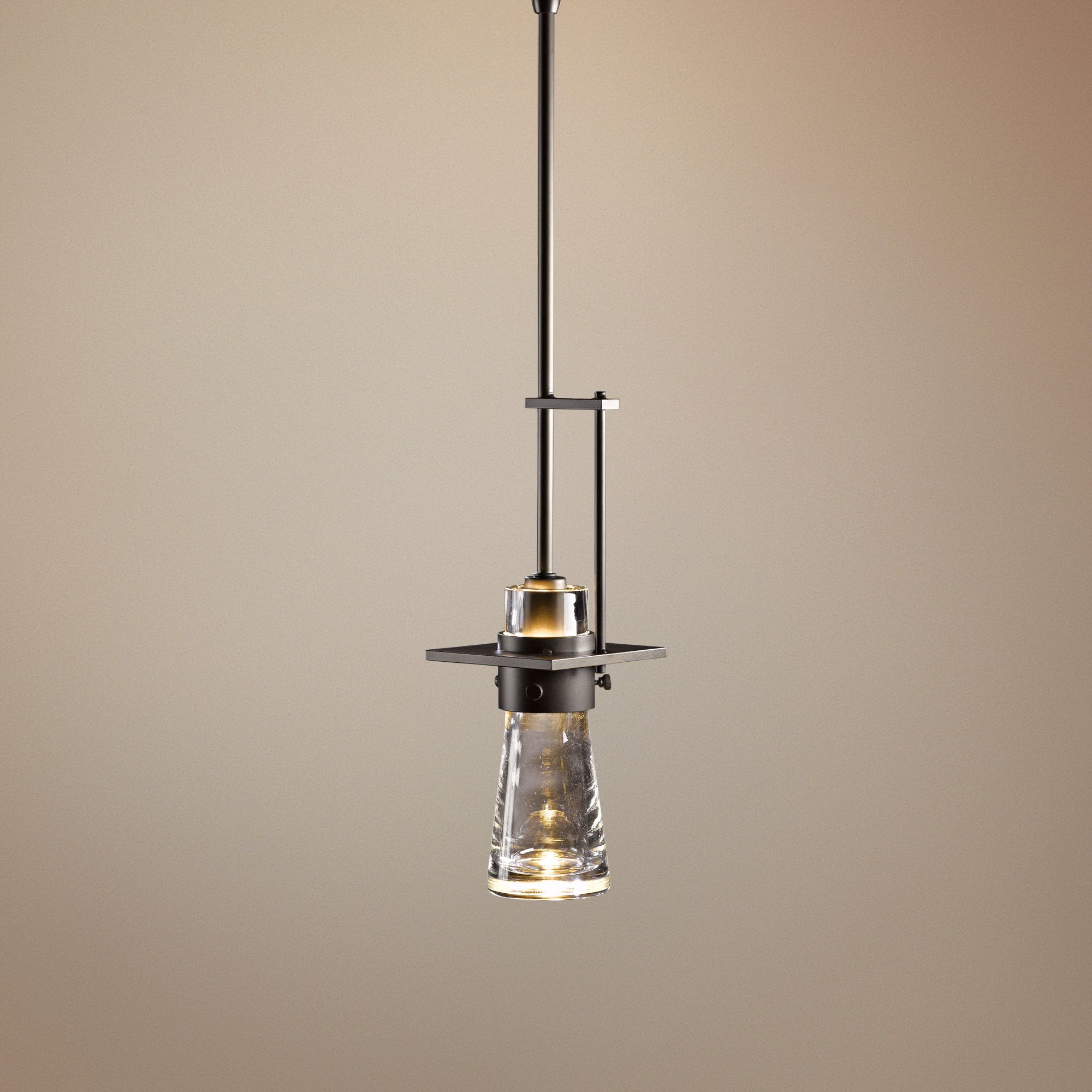 Hubbardton Forge Erlenmeyer 4" Wide Dark Smoke Mini Pendant