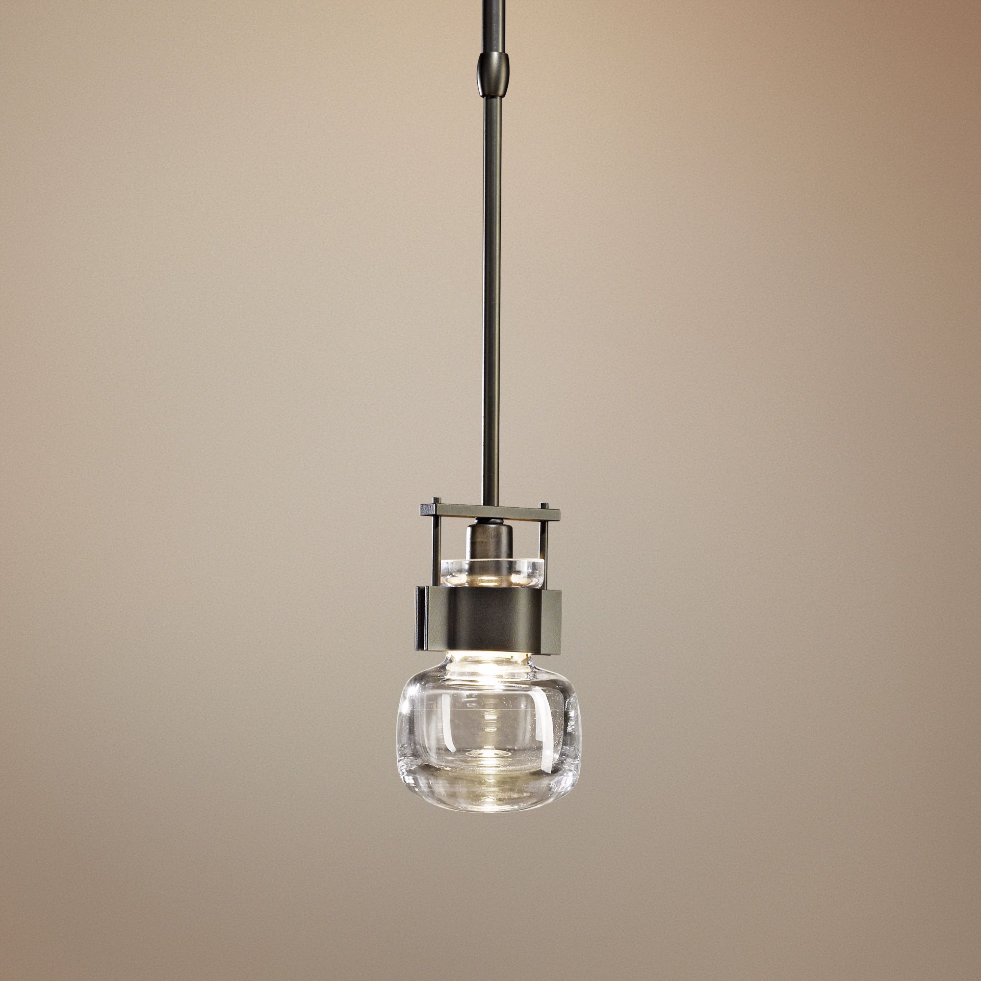 Hubbardton Forge Cuff 4" Wide Dark Smoke Mini Pendant