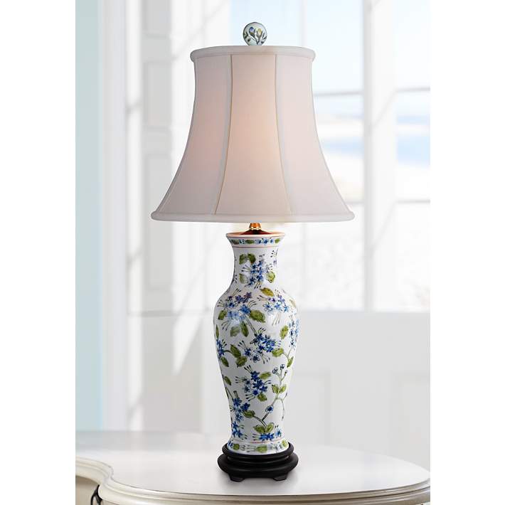 Blue Fl Porcelain Vase Table Lamp, Vase Style Table Lamps