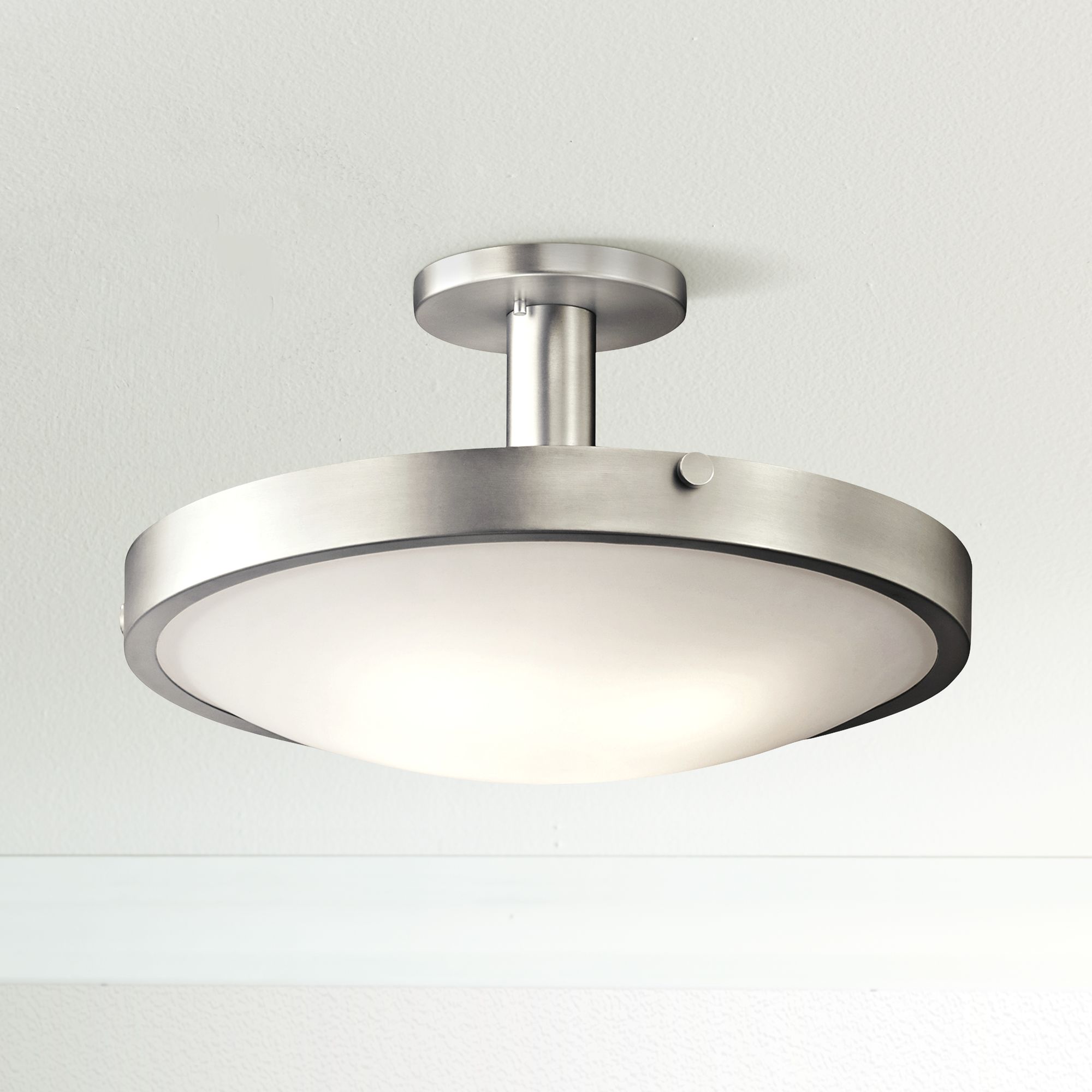 Kichler Lytham Brushed Nickel Satin Glass Ceiling Light