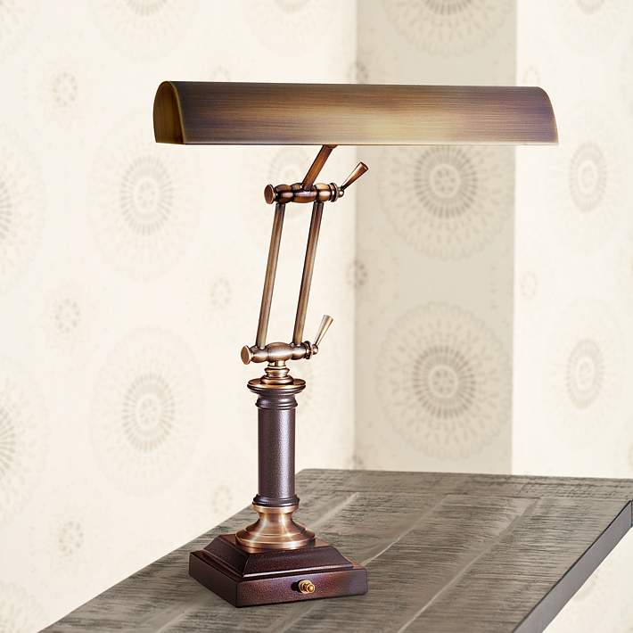 High Chestnut Bronze Piano Desk Lamp, Antique Bronze Piano Lamp
