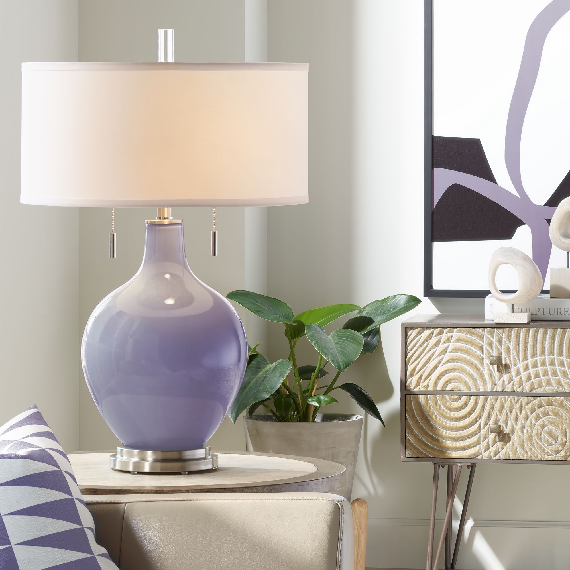 Purple Haze Toby Table Lamp – Elegant Ceramic, Modern Design