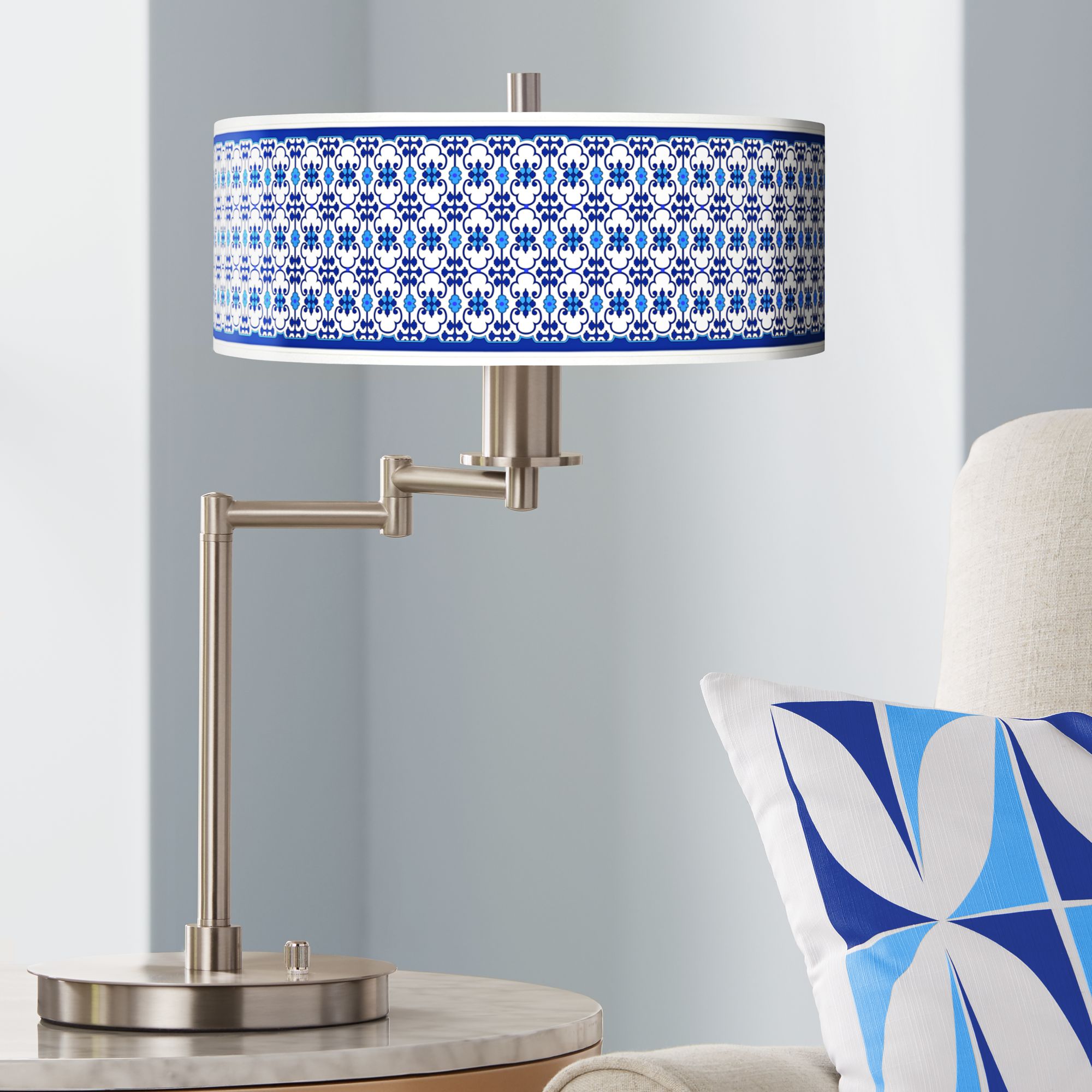 Indigo Path Giclee CFL Swing Arm Desk Lamp