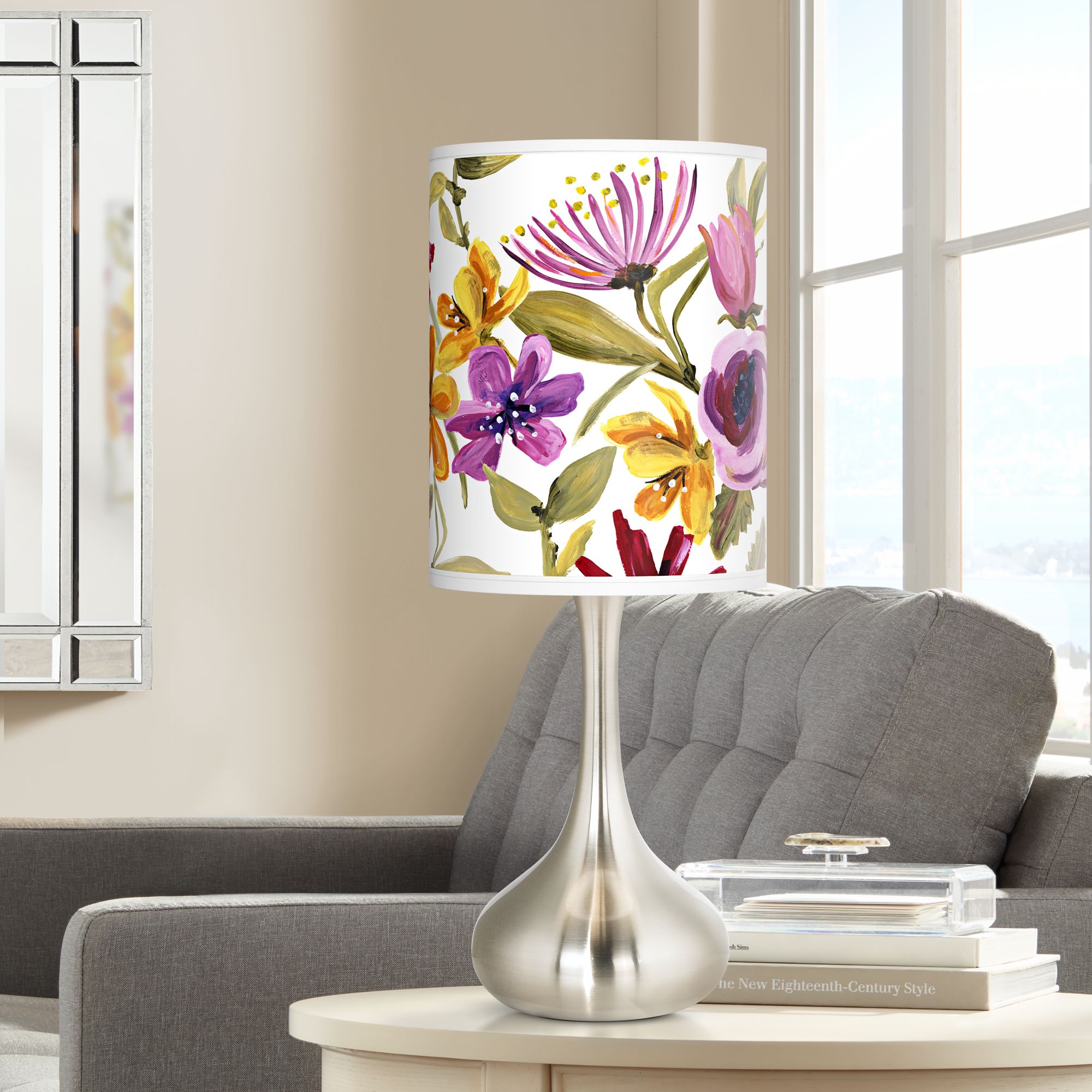 Bountiful Blooms Giclee Droplet Table Lamp