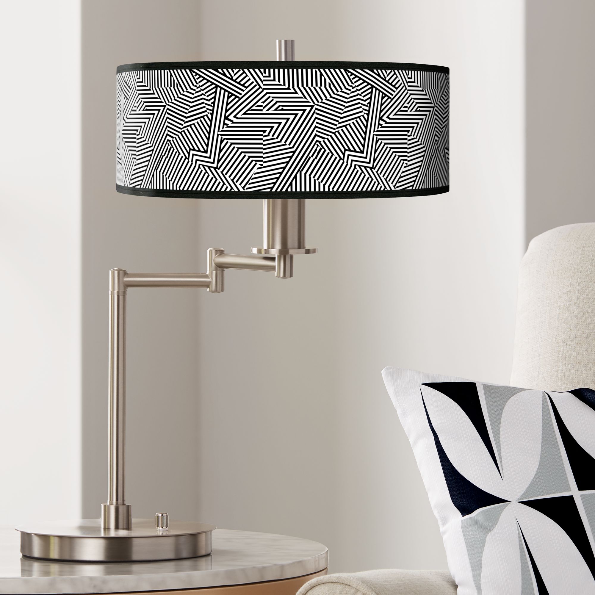 Labyrinth Giclee CFL Swing Arm Desk Lamp