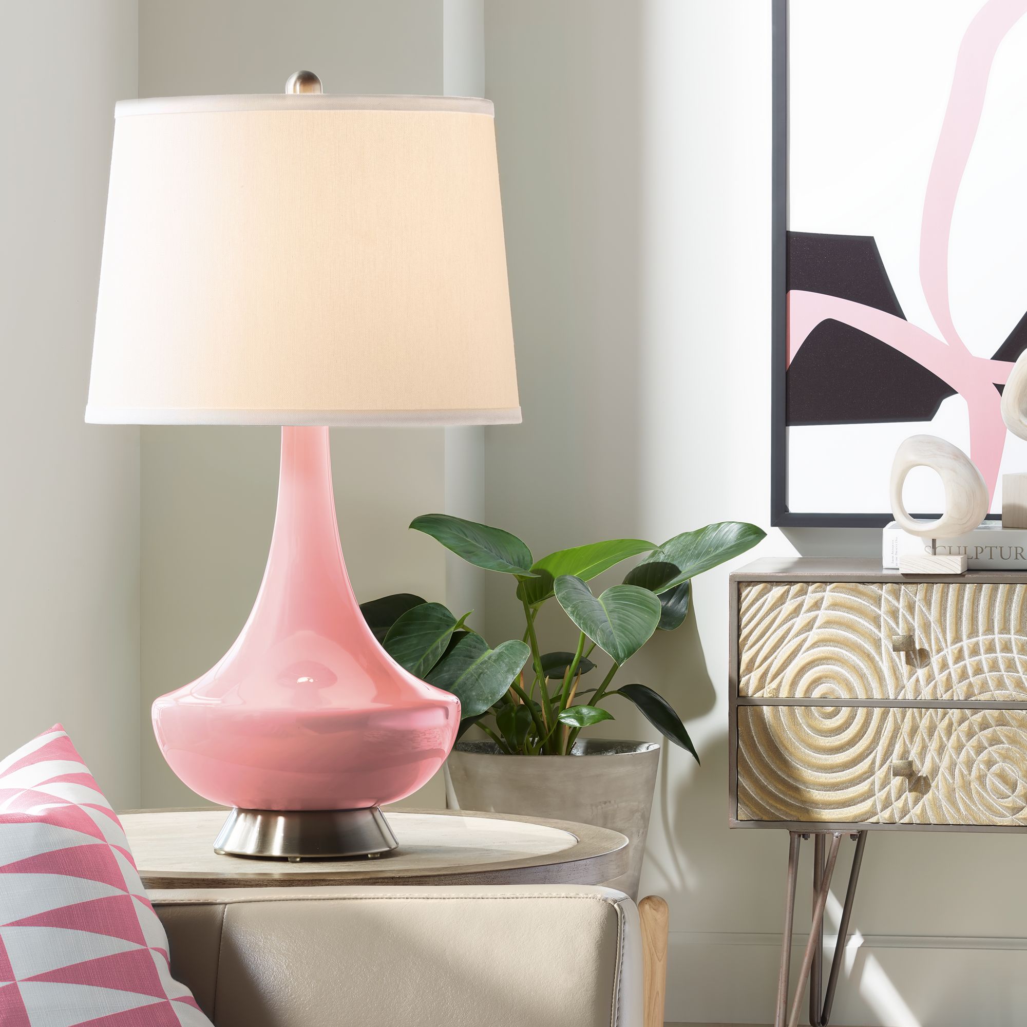 Haute Pink Gillan Glass Table Lamp