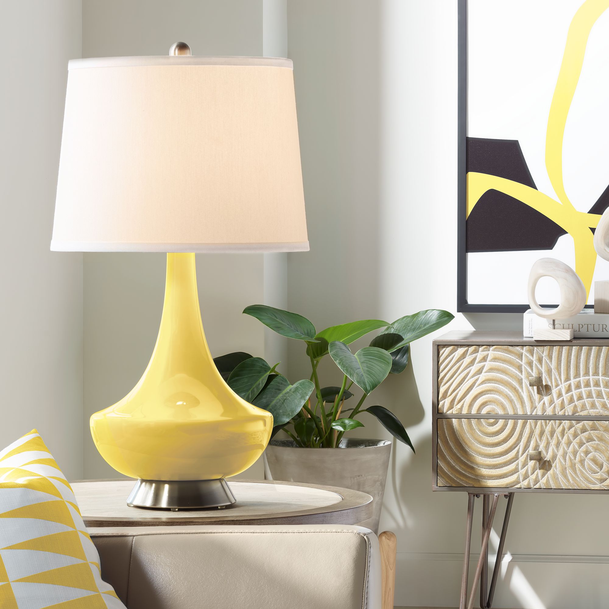 Lemon Zest Gillan Glass Table Lamp