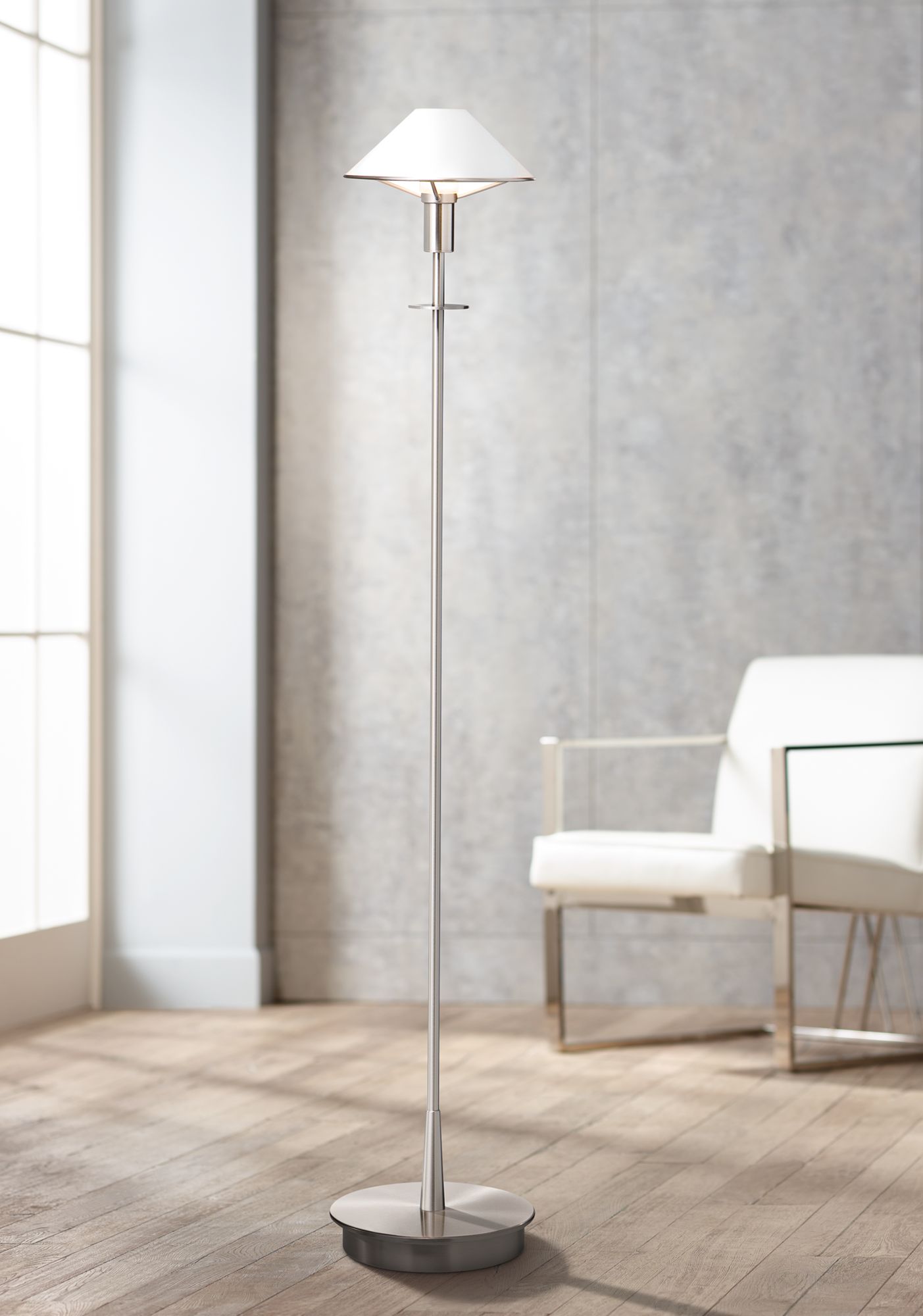 white modern floor lamp