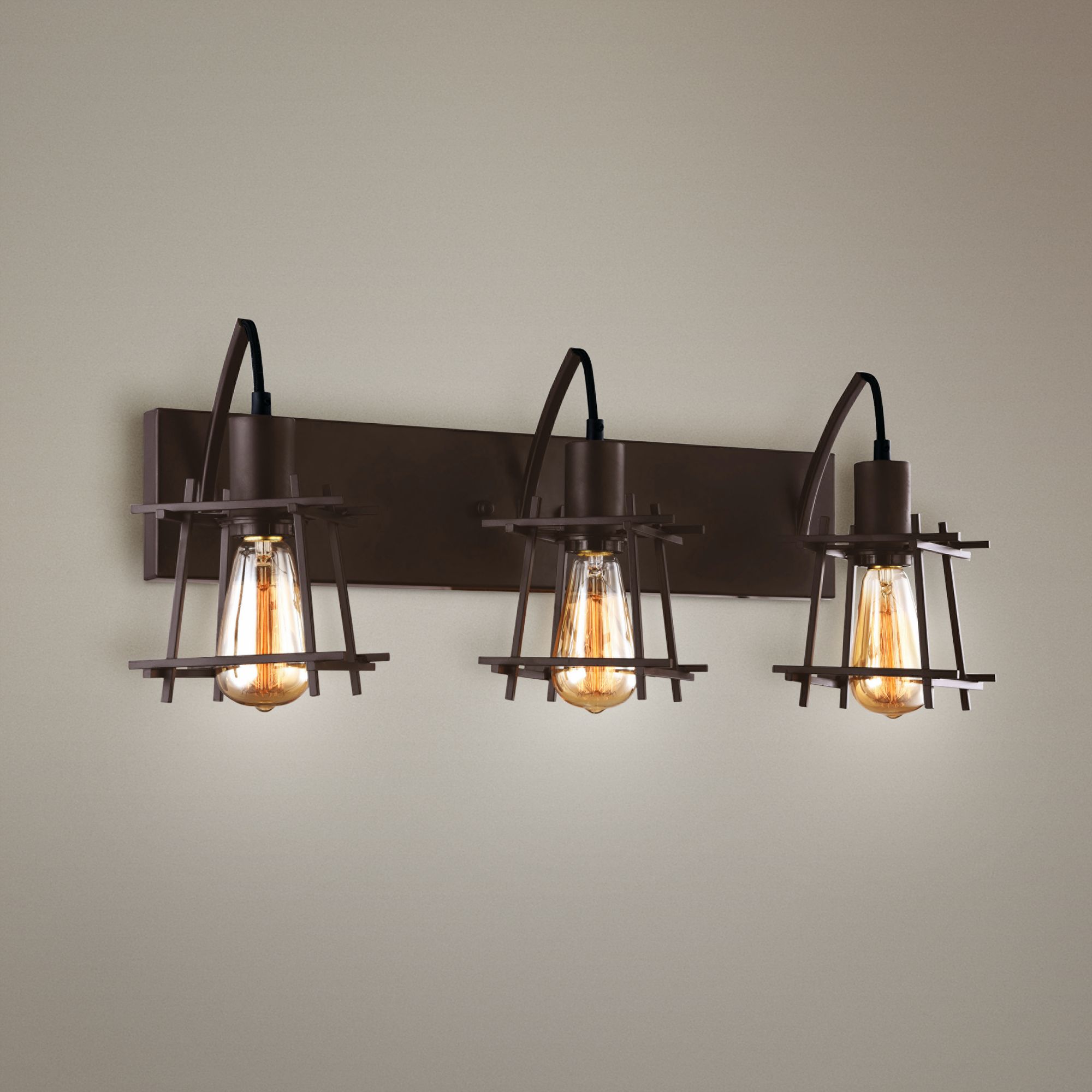 Varaluz Hashtag 25 1/4" Wide New Bronze 3-Light Bath Light