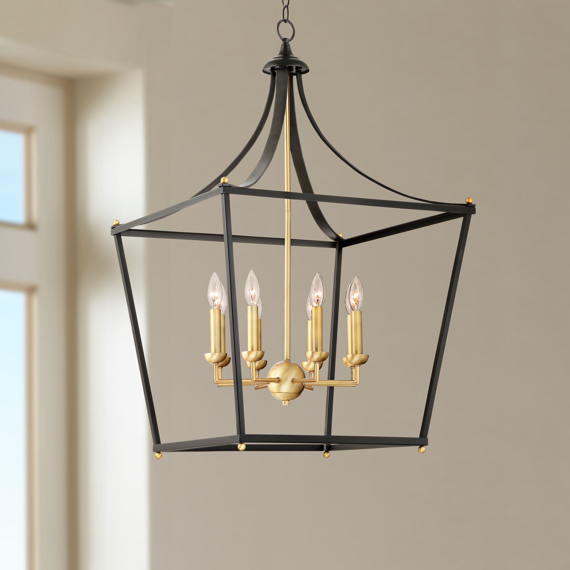 Sumpter 22" Wide Bronze and Brass 8-Light Chandelier