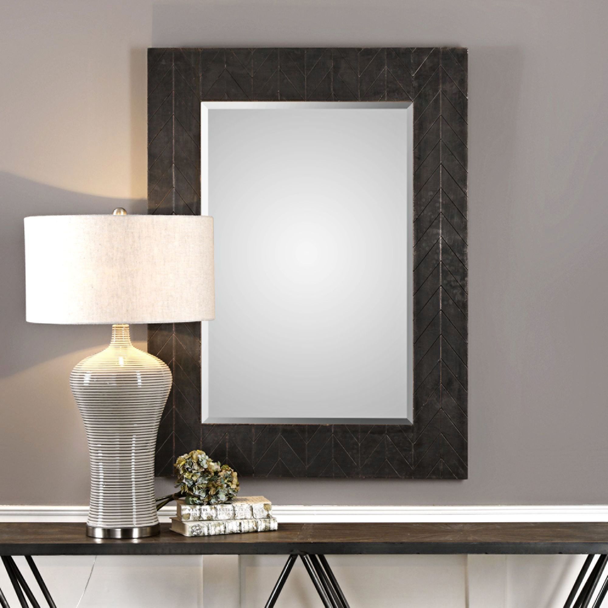 Caprione Dark Bronze and Copper 35" x 47" Wall Mirror