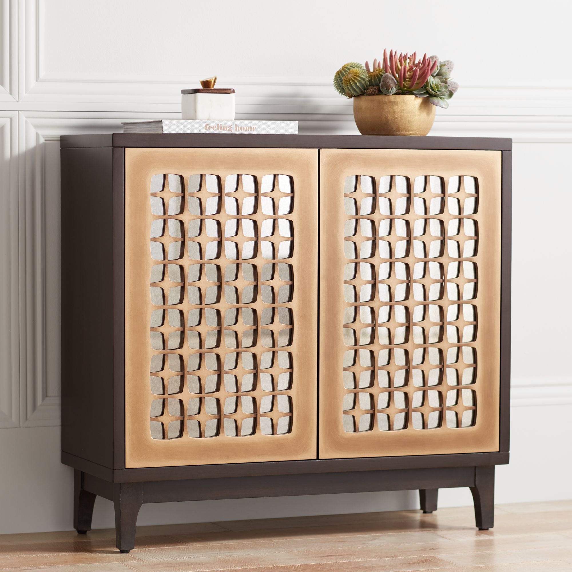 Fairway 36" Wide Morocco and Bronze 2-Door Sideboard Table