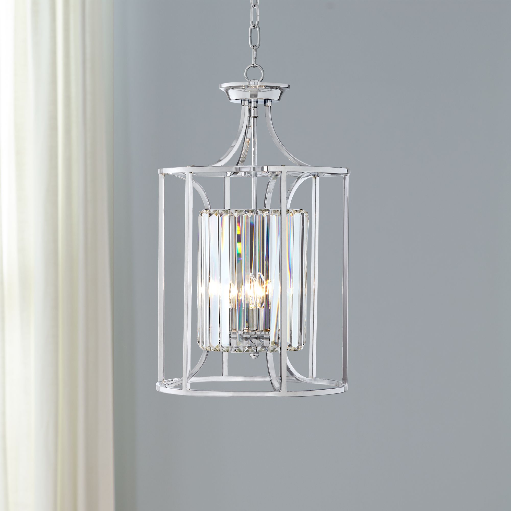 Soraya 13 3/4" Wide Chrome and Crystal Pendant Light