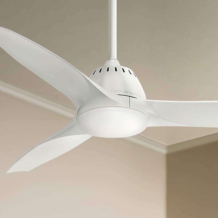 52 Casablanca Wisp Fresh White Led, Casablanca Ceiling Fans With Lights And Remote Control