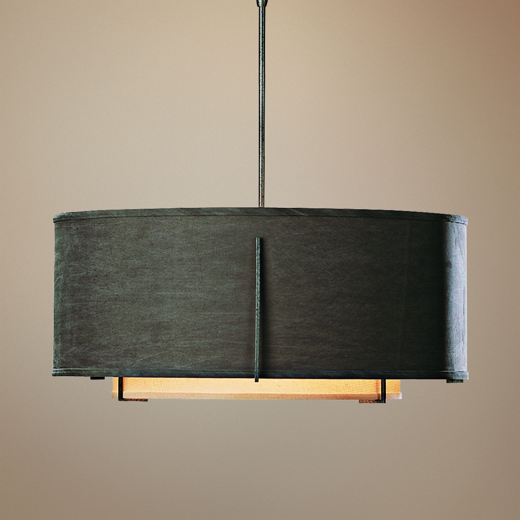 Hubbardton Stone Gray Shade Pendant Chandelier