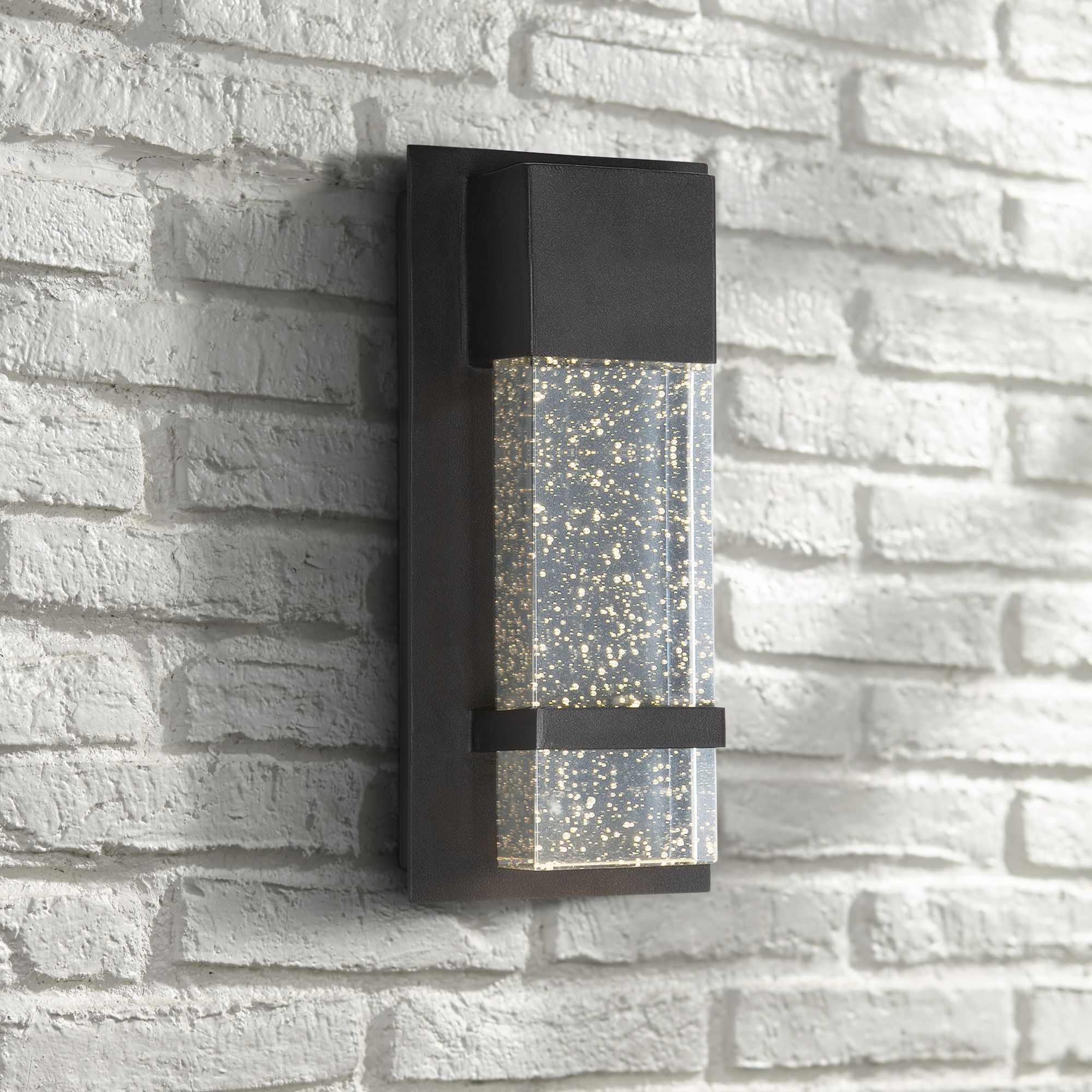 Maxim Cascade 13 3/4"H Black Large LED Outdoor Wall Light