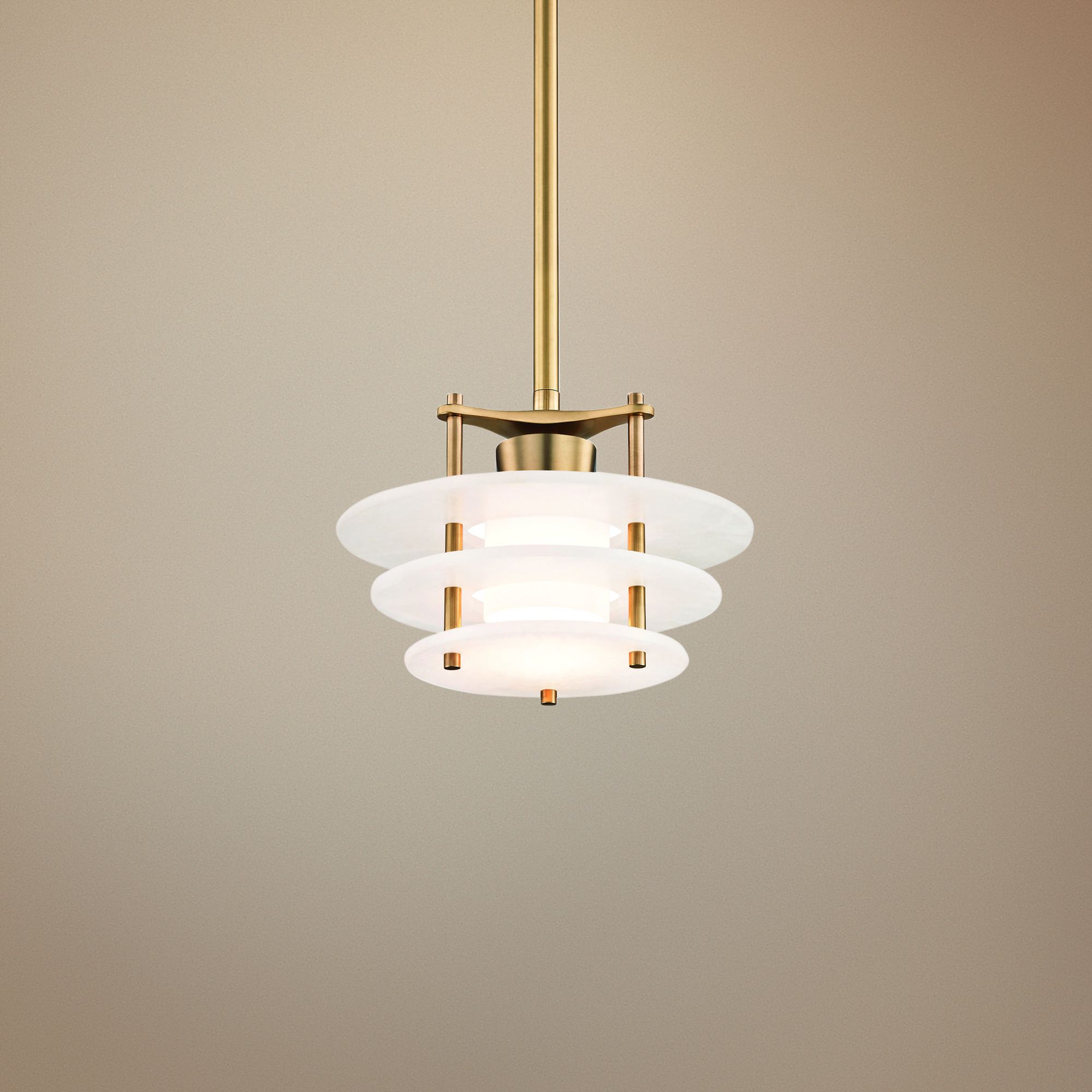 Hudson Valley Gatsby 11 3/4"W Aged Brass LED Mini Pendant