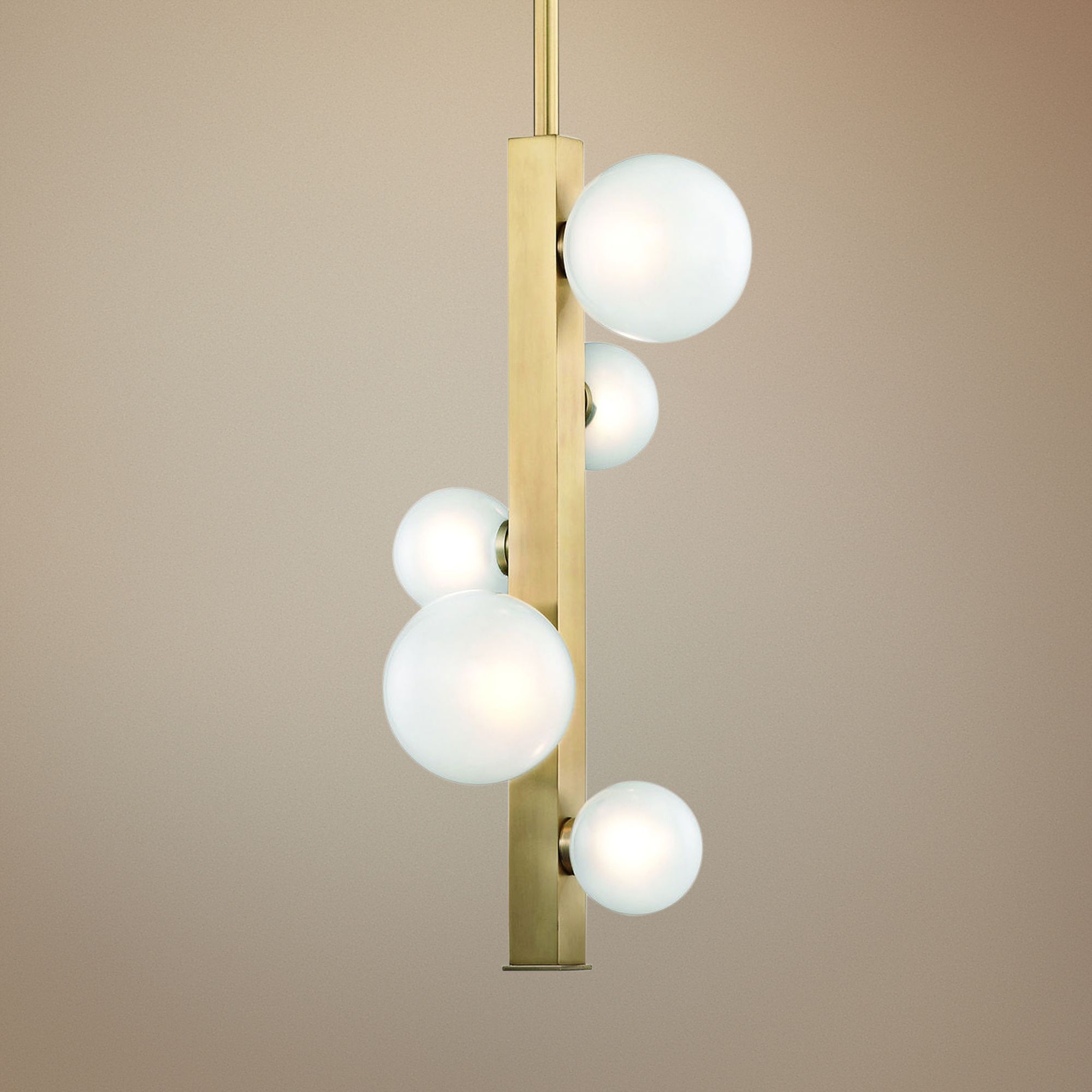 Mini Hinsdale 11" Wide Aged Brass 5-LED Pendant