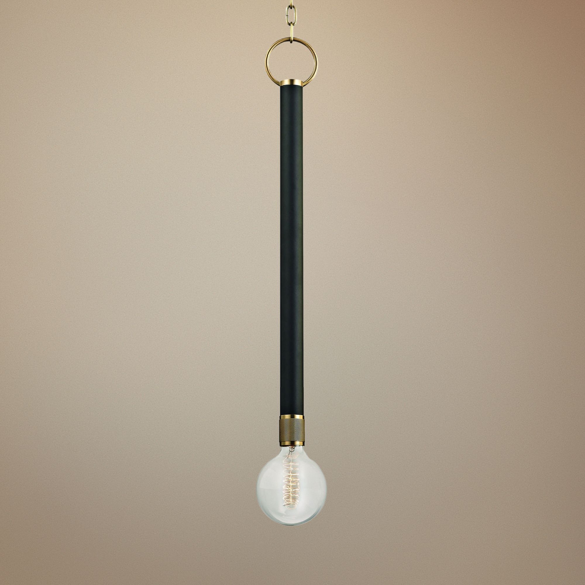 Hudson Valley Desmond 5"W Aged Brass and Black Mini Pendant