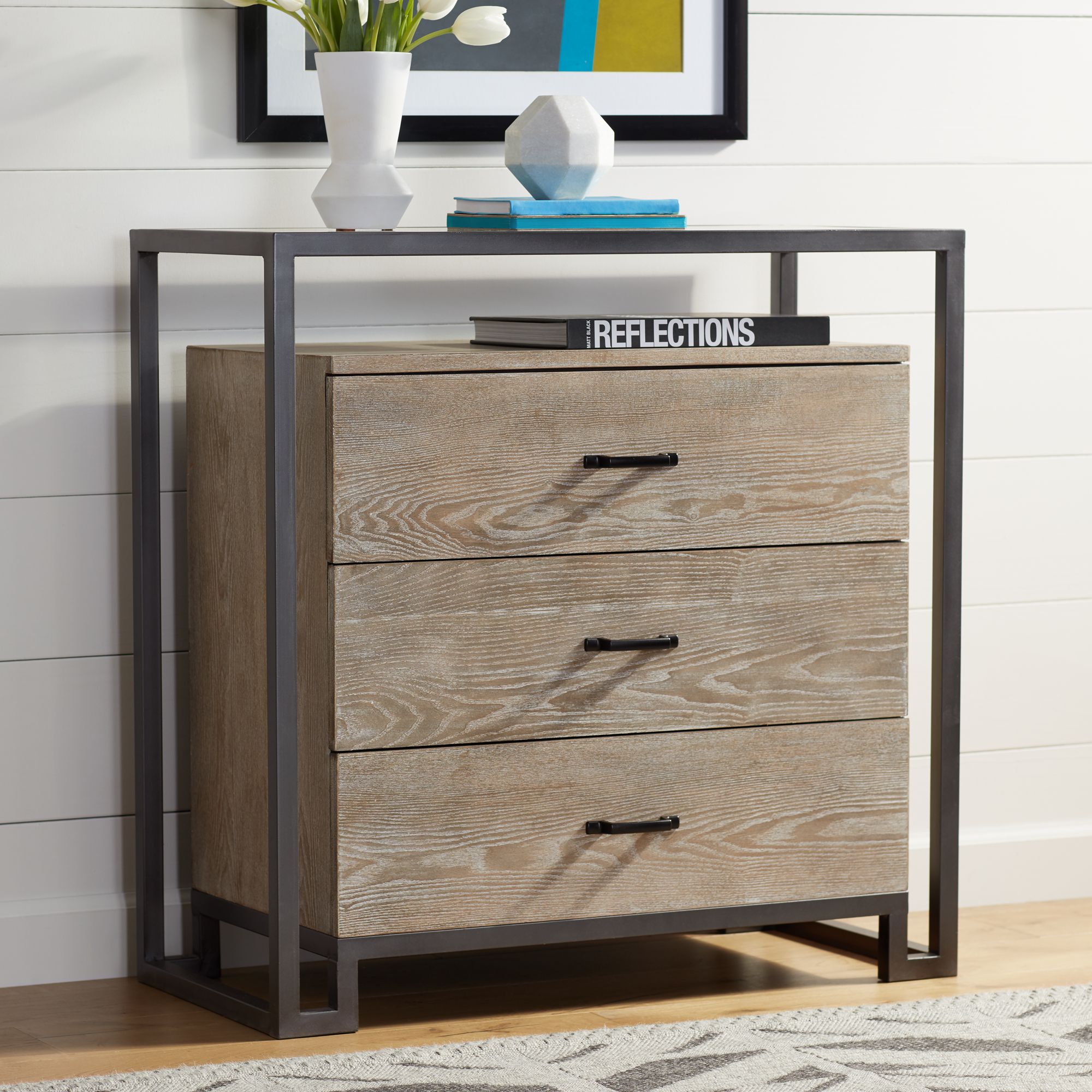 Liev 33 1 2 Wide Wood Metal 3 Drawer Modern Accent Chest