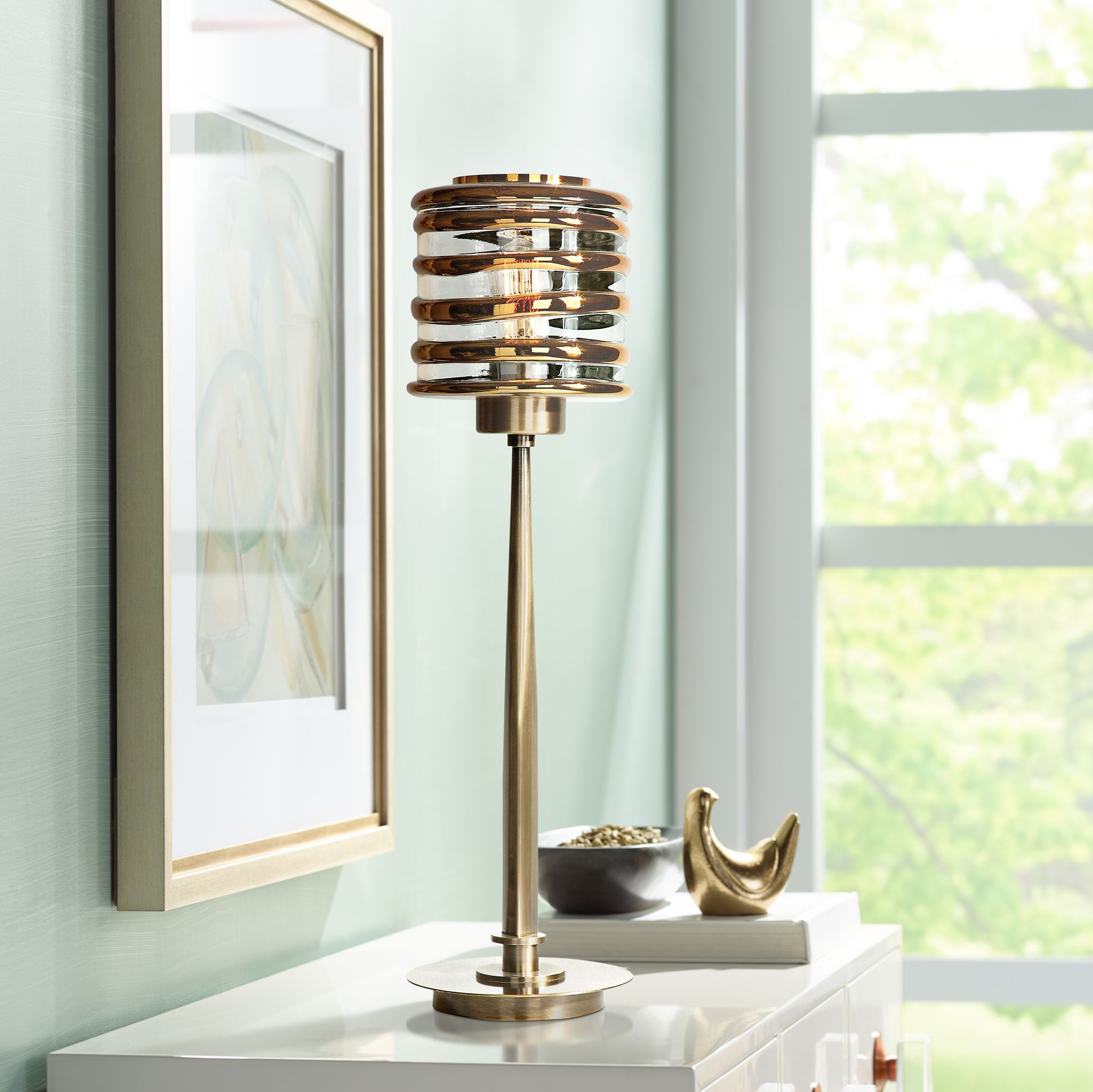 Uttermost Tovel Antique Brass Buffet Table Lamp