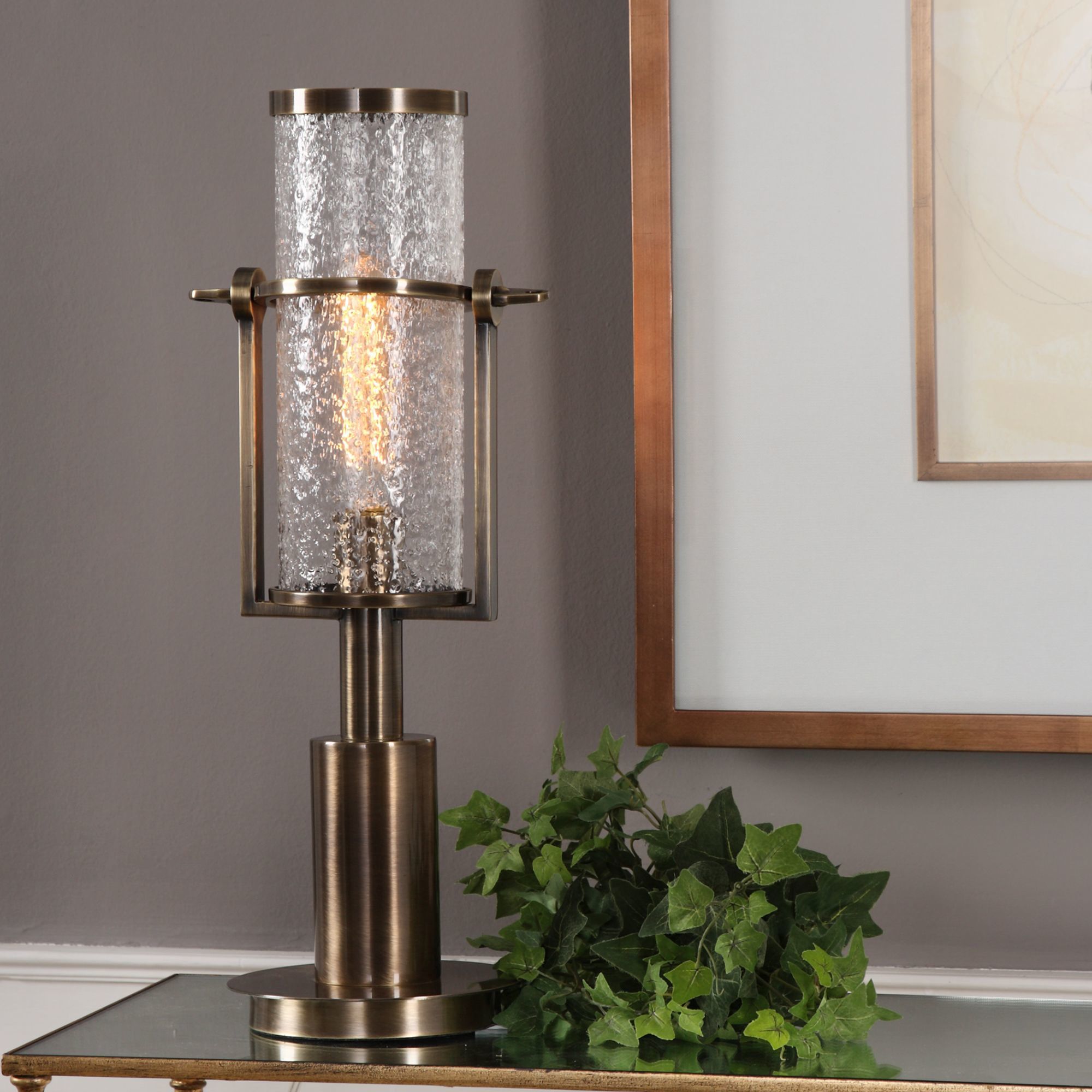 Uttermost Marrave Antique Brass Iron Accent Table Lamp
