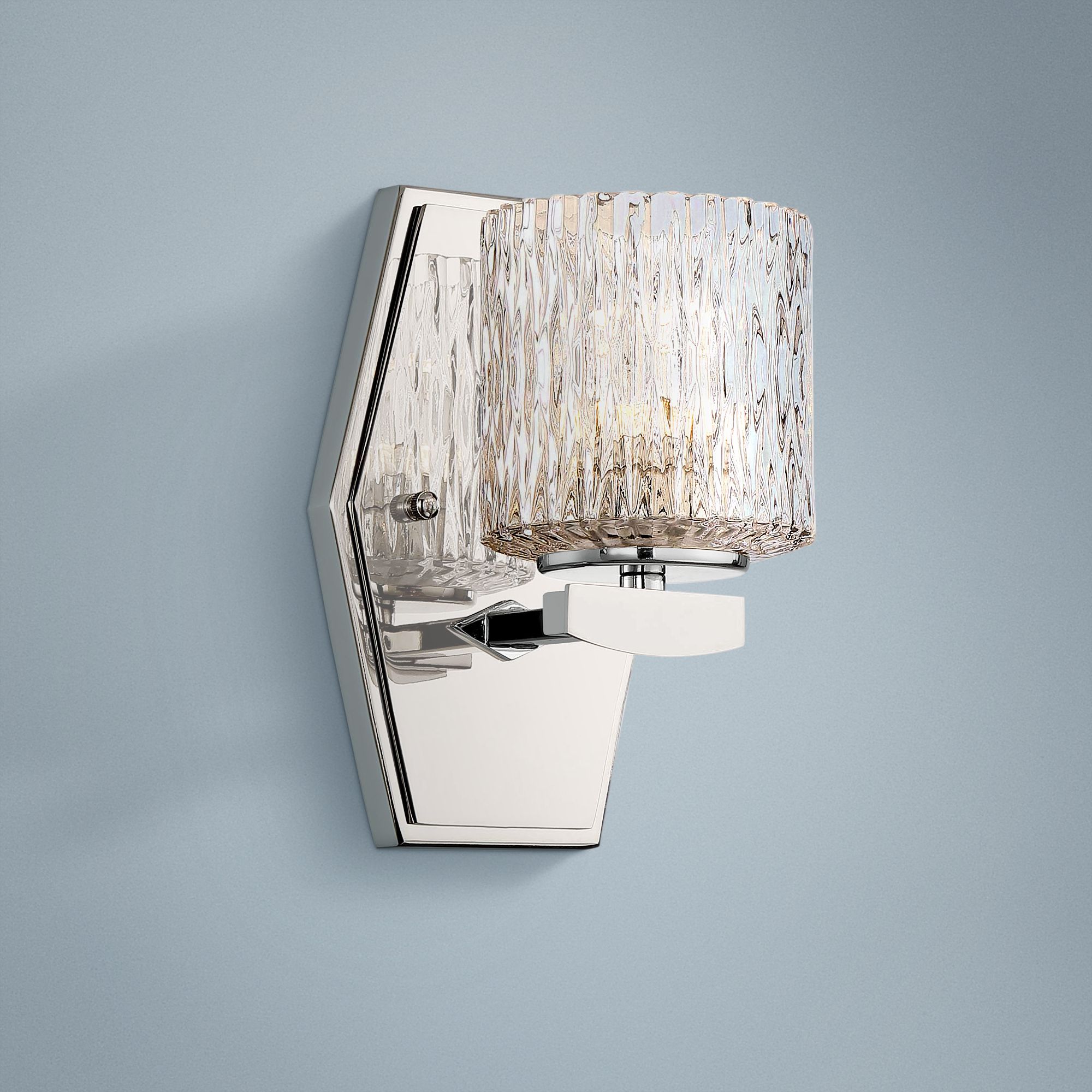 Maginot 8" High Polished Nickel LED Wall Sconce
