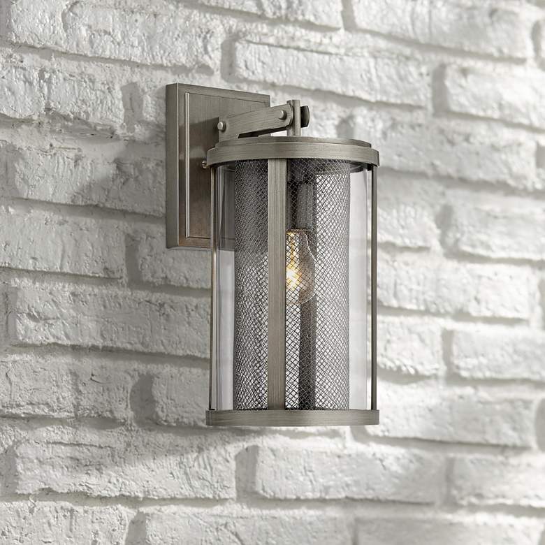 Radian 14 1/2&quot; High Brushed Nickel Outdoor Wall Light