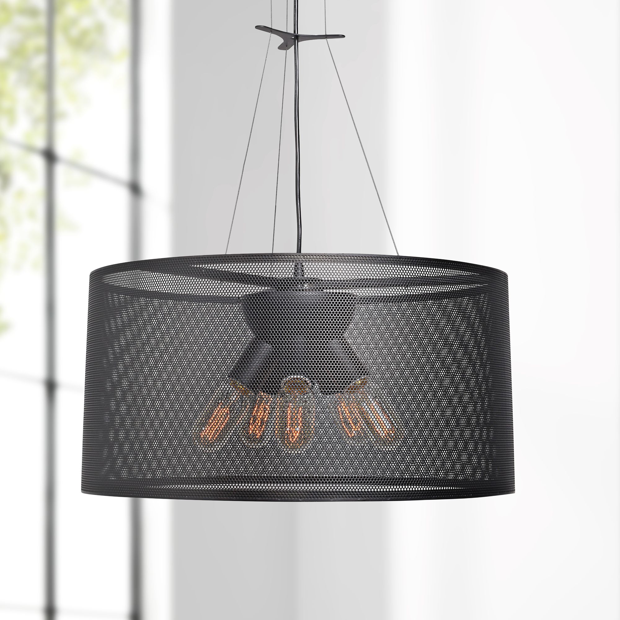Epic 19 3/4" Wide Black 5-Light LED Pendant Light