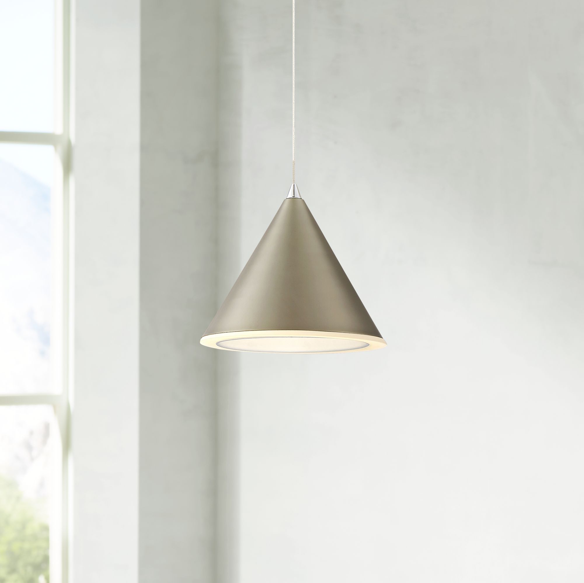 Possini Euro Cassidy 7 1/2"W Black Nickel LED Mini Pendant