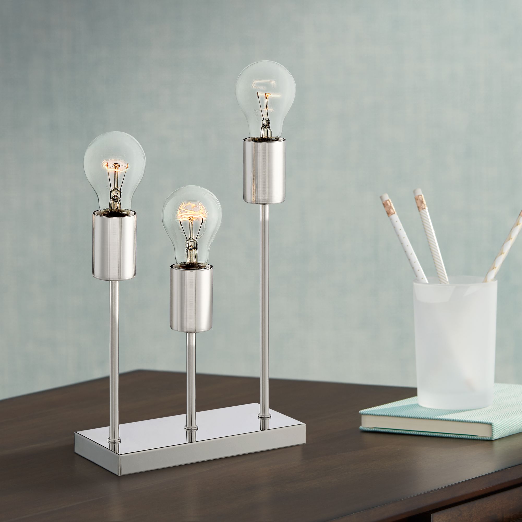 Gabi 11" High Metal 3-Light Accent Table Lamp