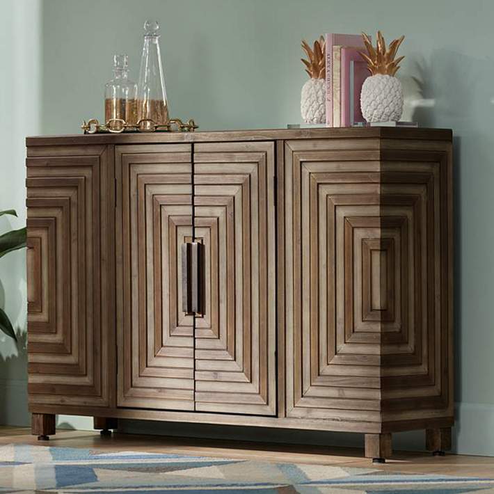 Layton 48 1 2 Wide Door Rustic Wood, Bartlett Accent Console Cabinet