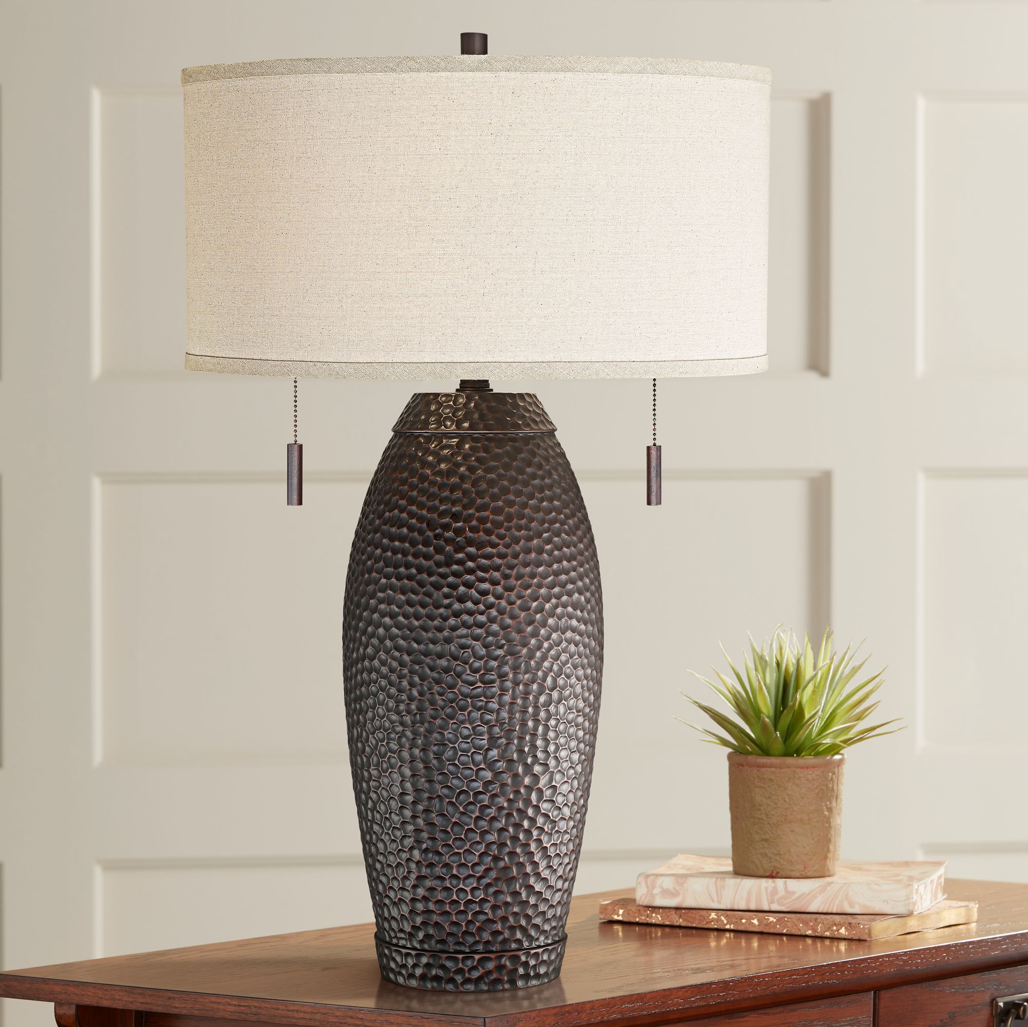 Noah Hammered Bronze Table Lamp