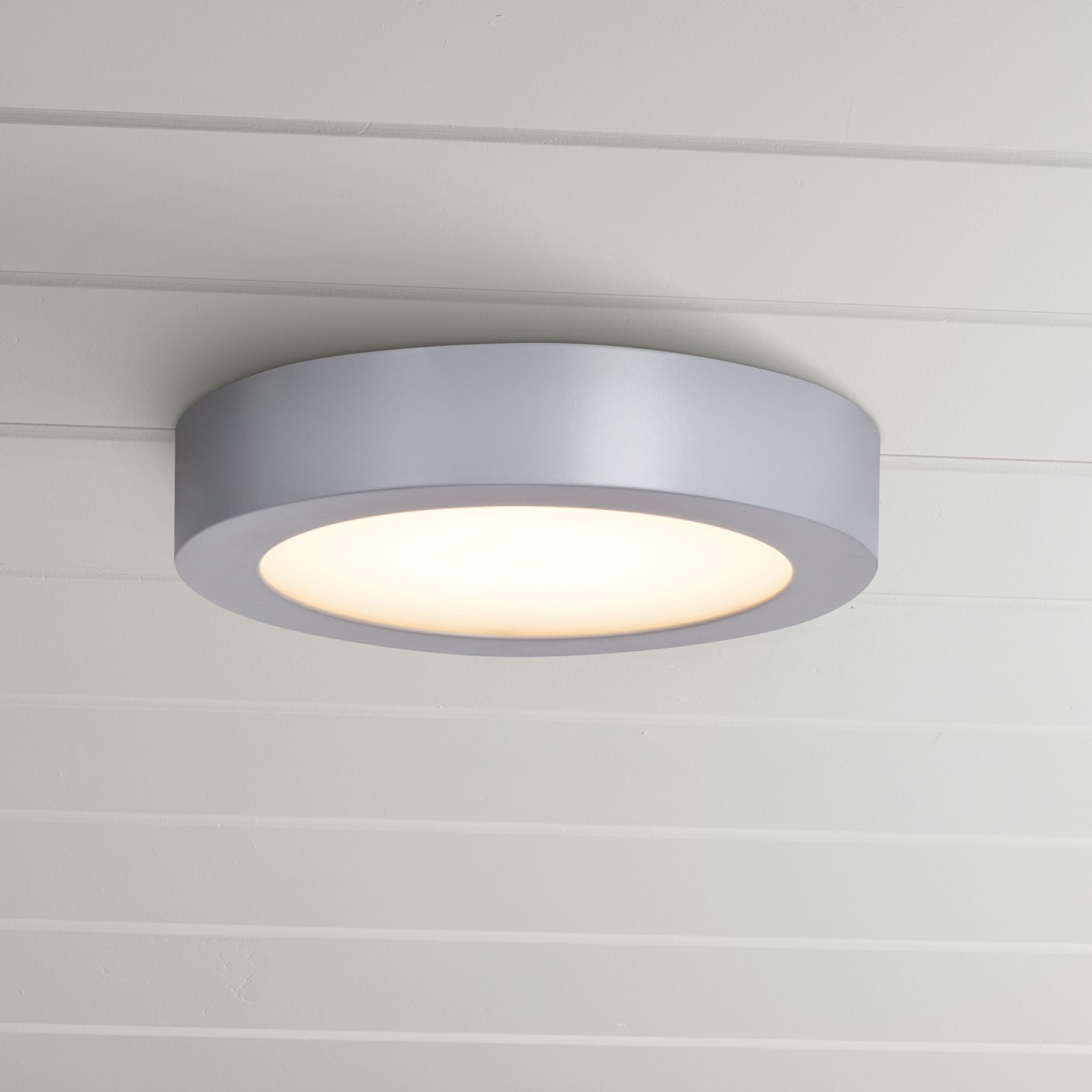 Ulko Exterior 7" Wide Silver LED Outdoor Ceiling Light