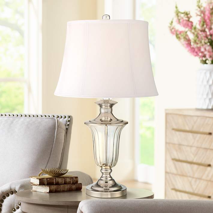 Courtney Polished Nickel And Crystal, Lamps Plus Table Lamps