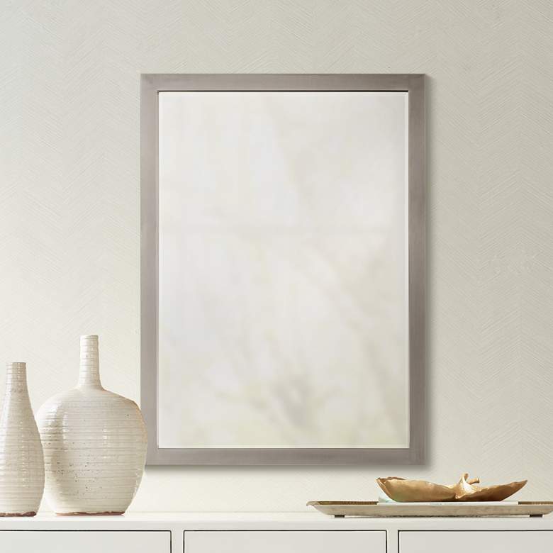 Paradox Brushed Nickel 24&quot; x 33&quot; Wall Mirror