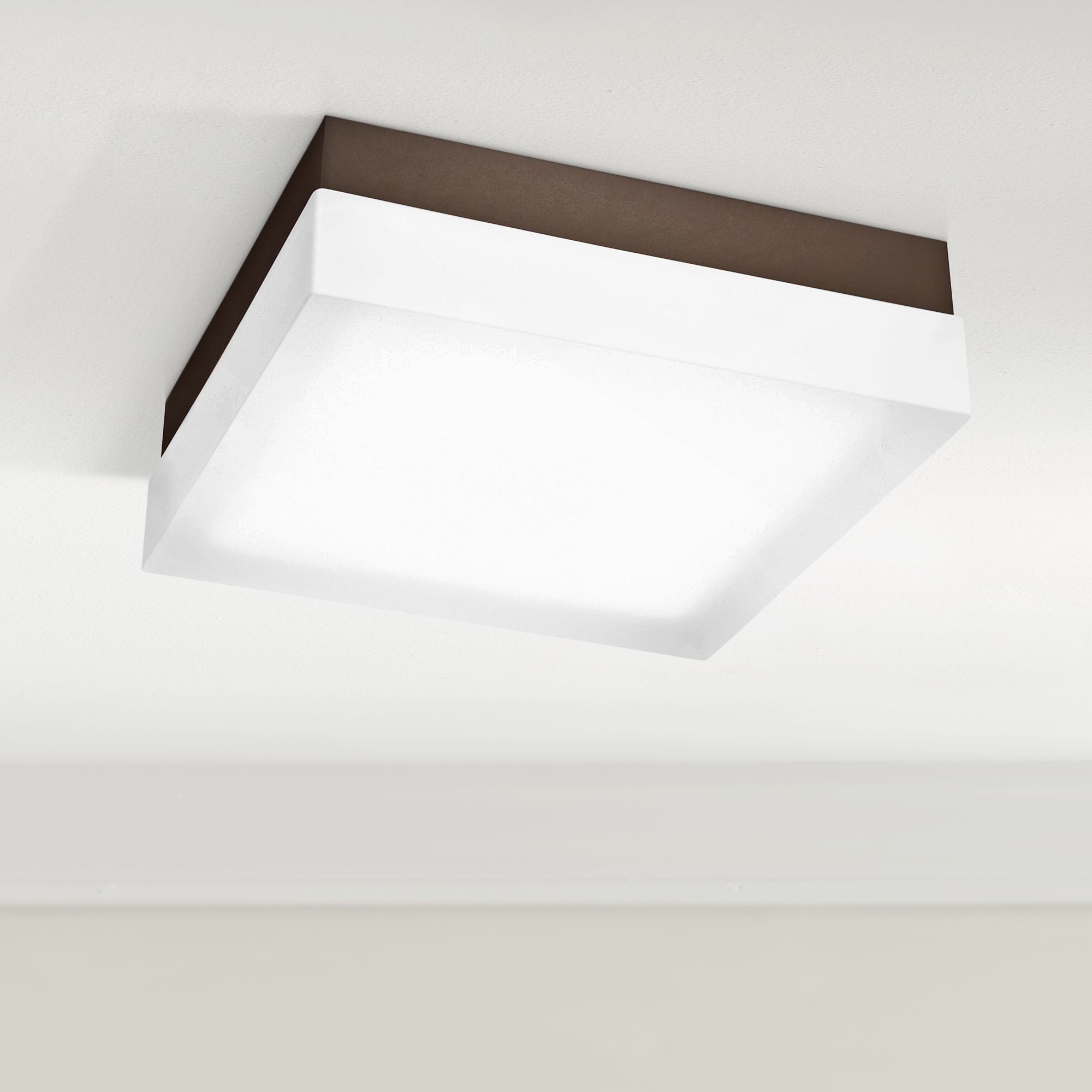 dweLED Dice 9" Wide Bronze Square LED Ceiling Light